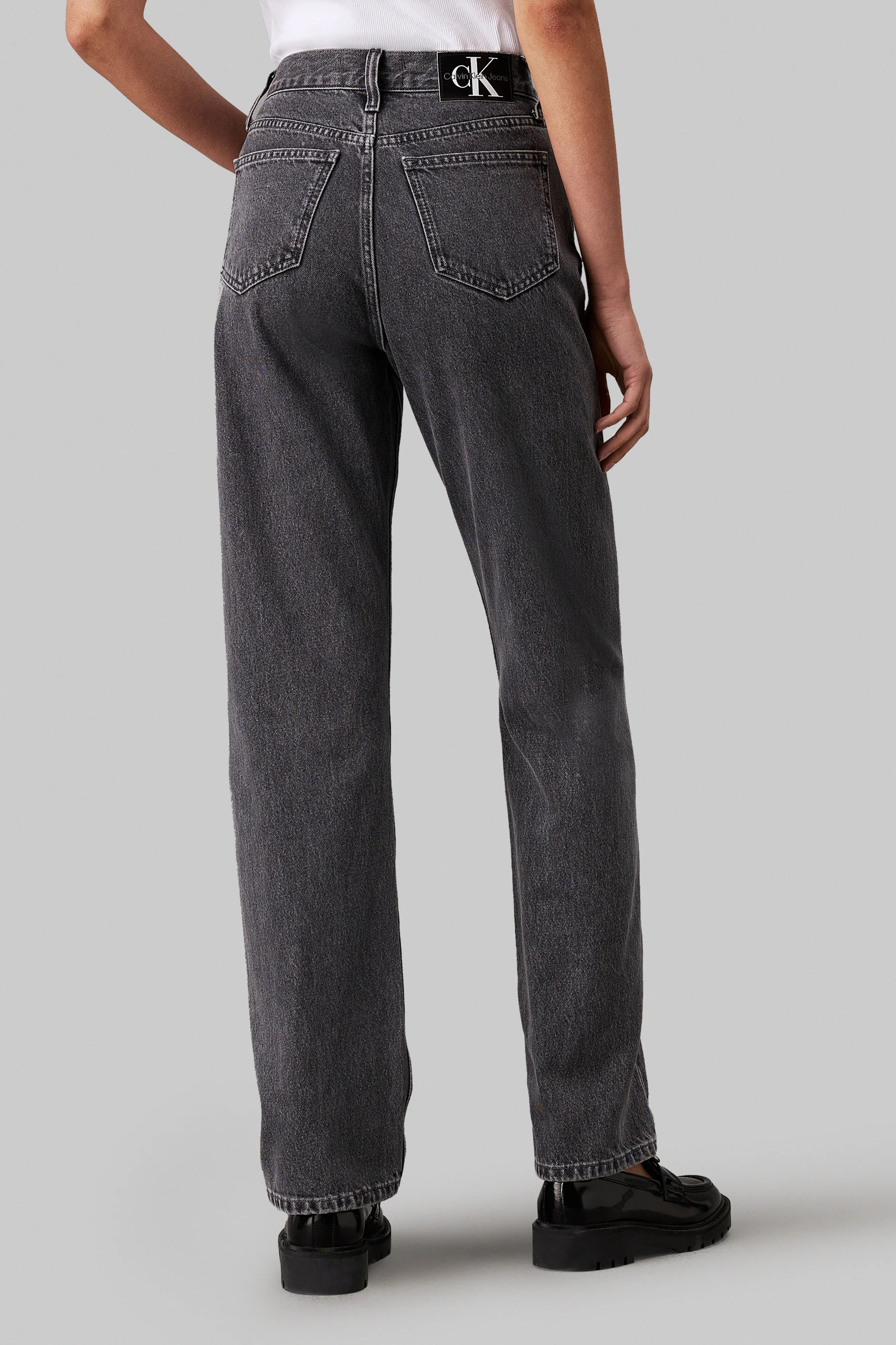 Straight jeans - light grey denim