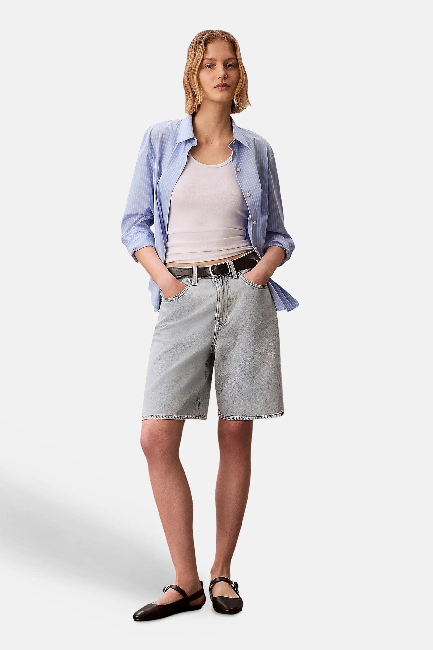 Short - light blue denim - Image 2