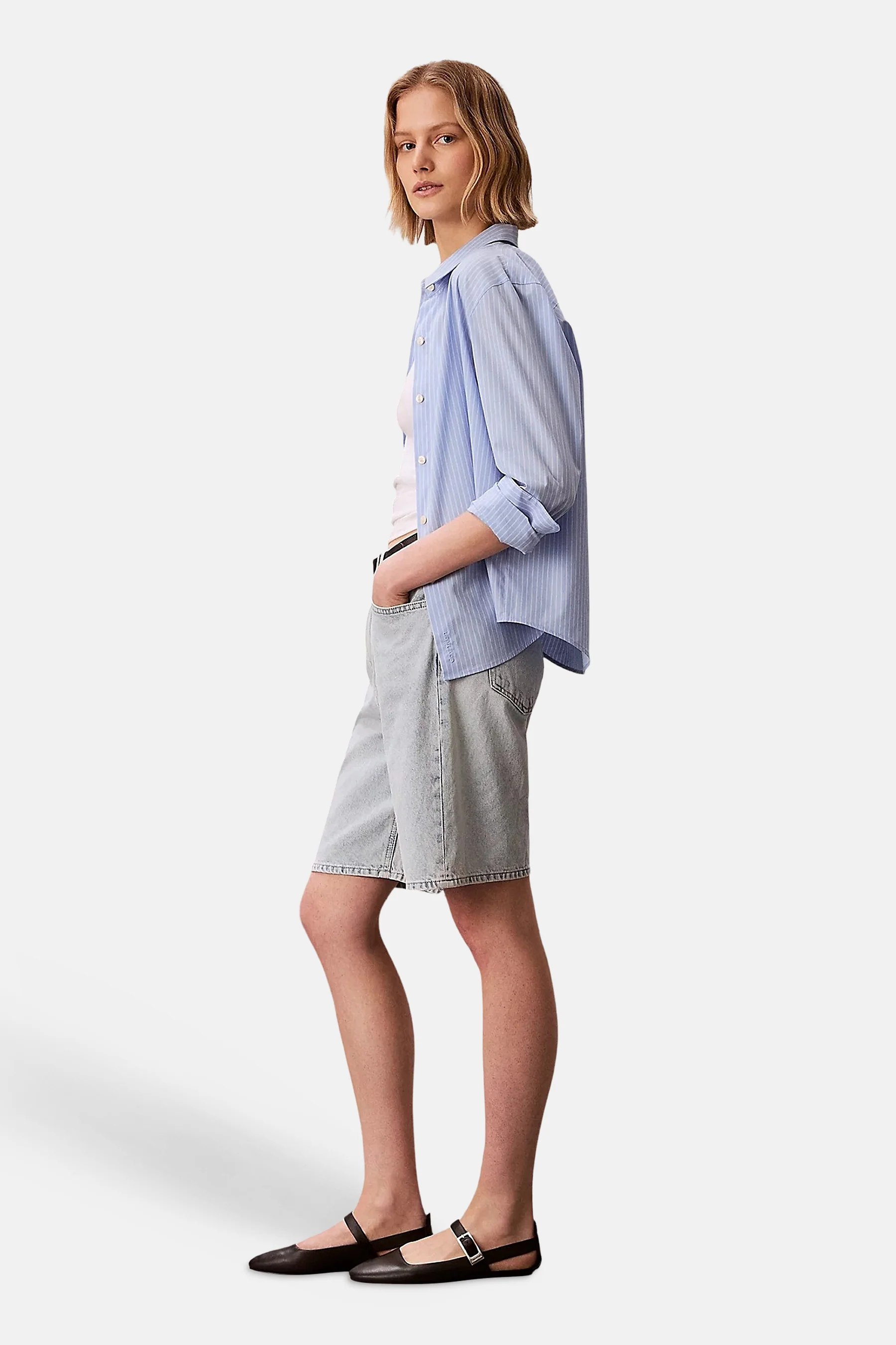 Short - light blue denim - Image 3