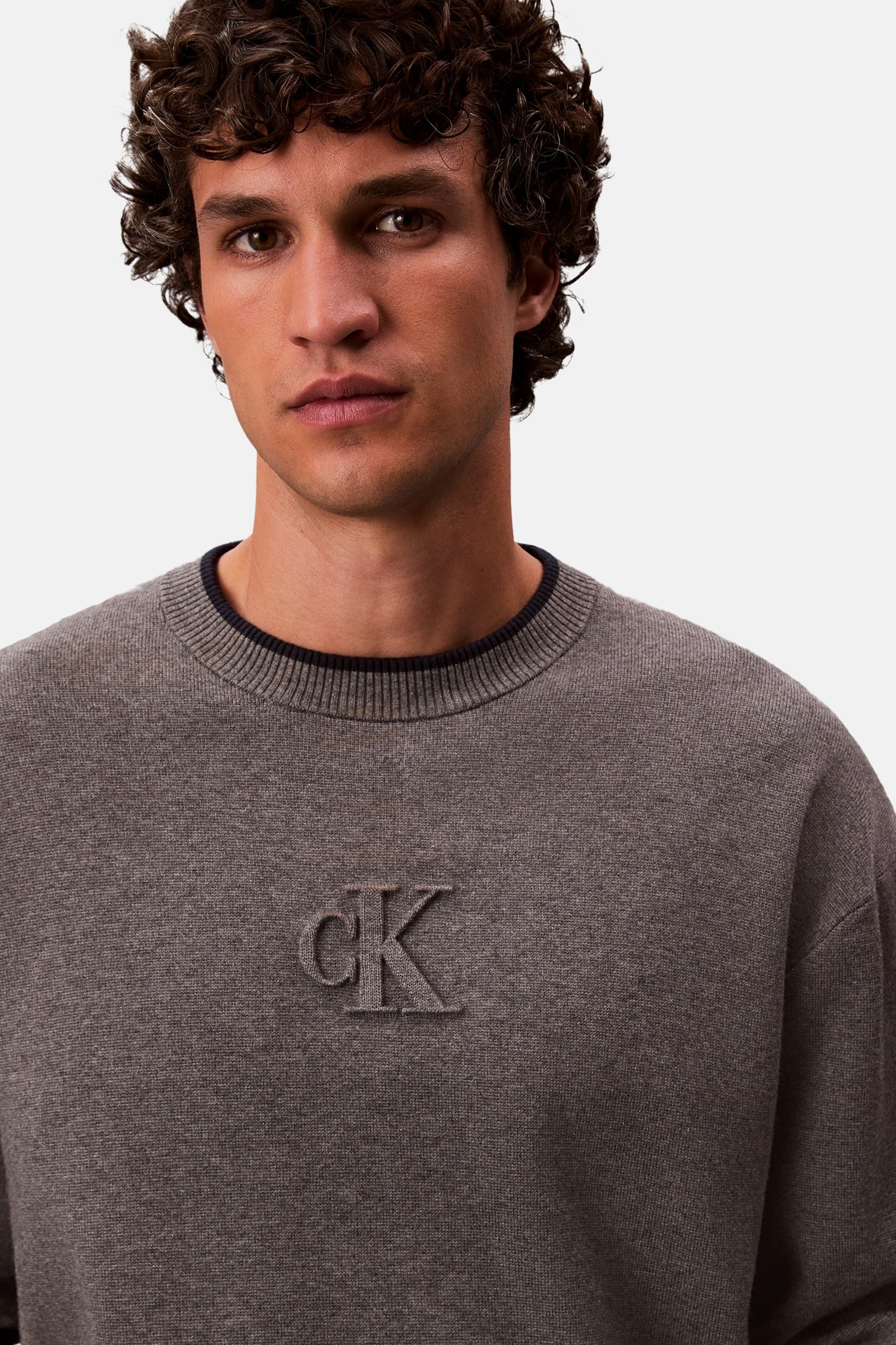 Pull met ronde hals - grijs - Image 3