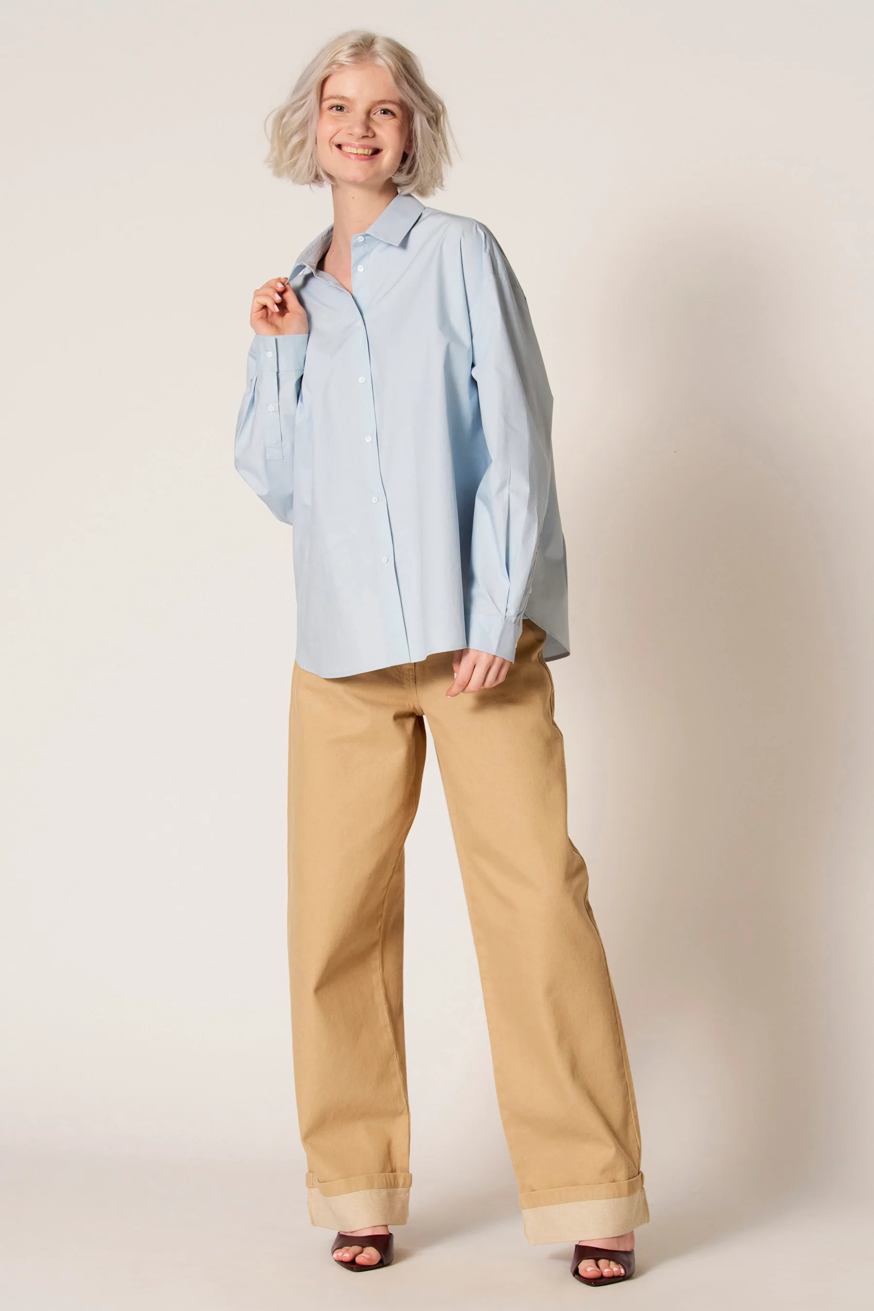 Blouse met lange mouwen - blauw - Image 3