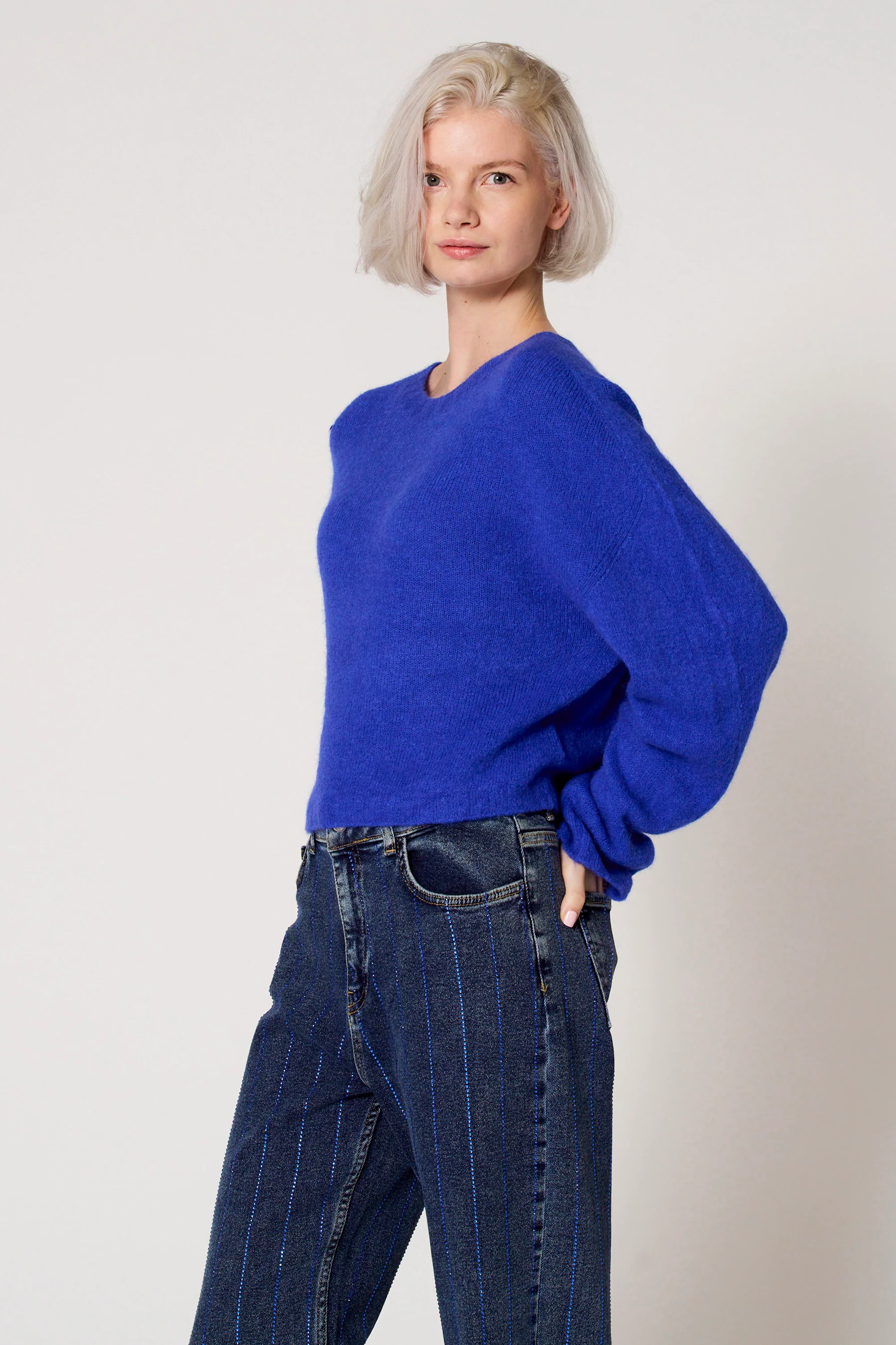 Pull met ronde hals - blauw - Image 4