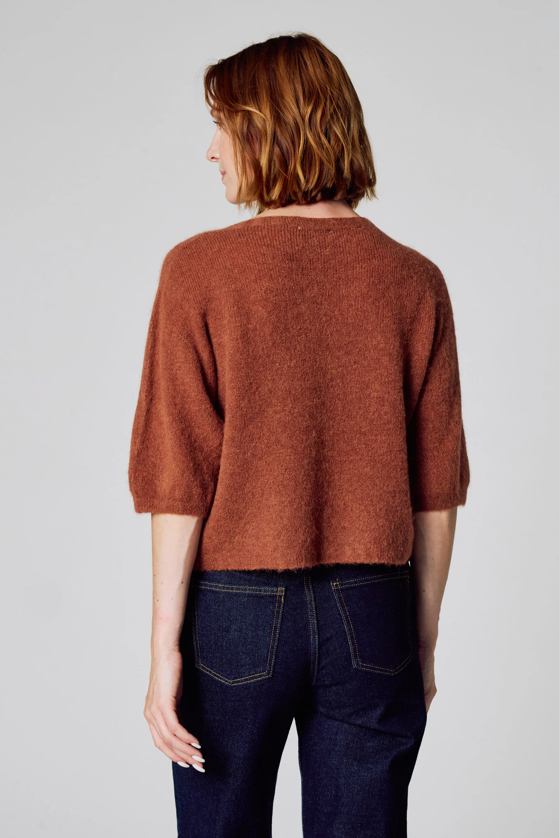 Pull met ronde hals - bruin - Image 3