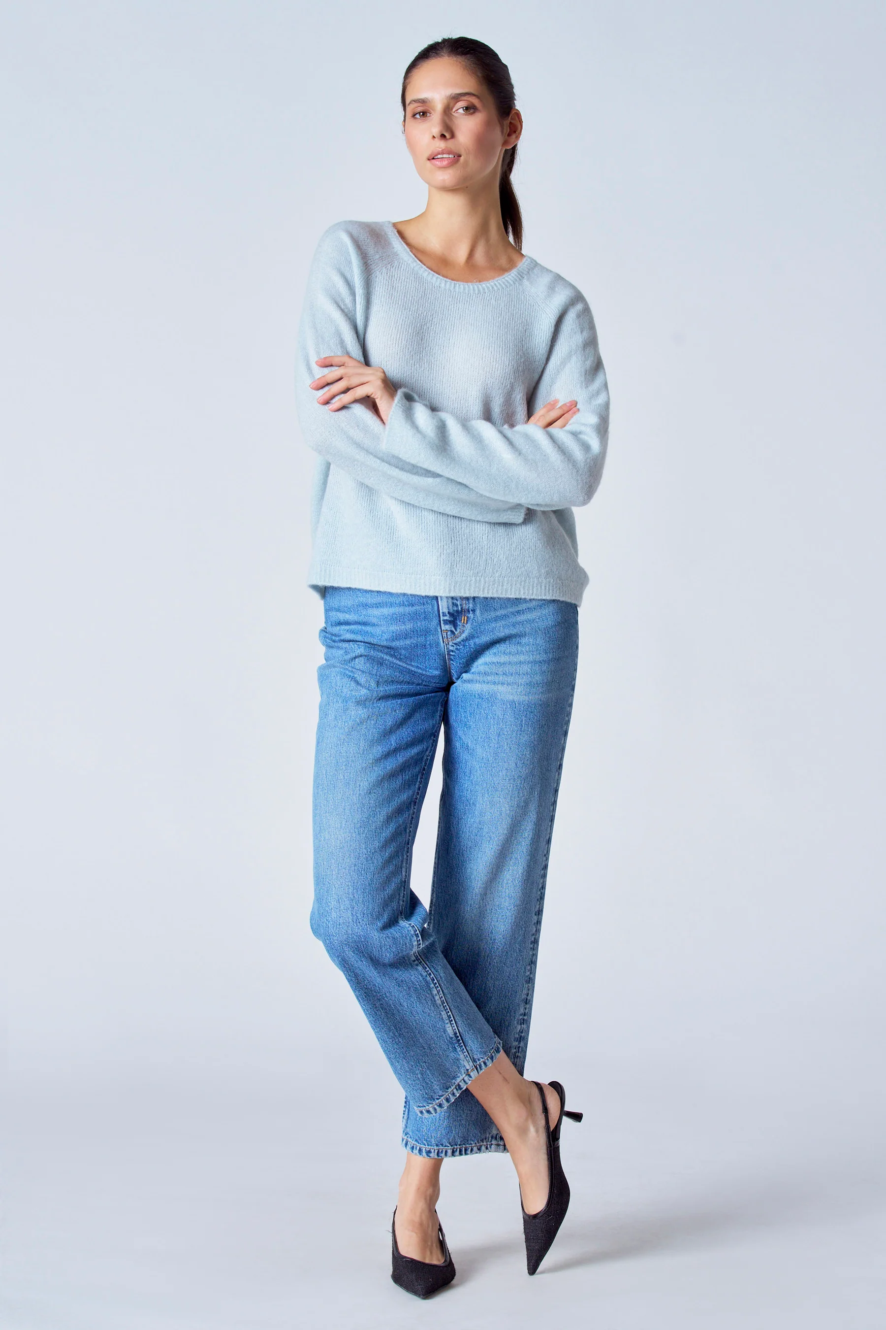 Pull met ronde hals - grijs - Image 2