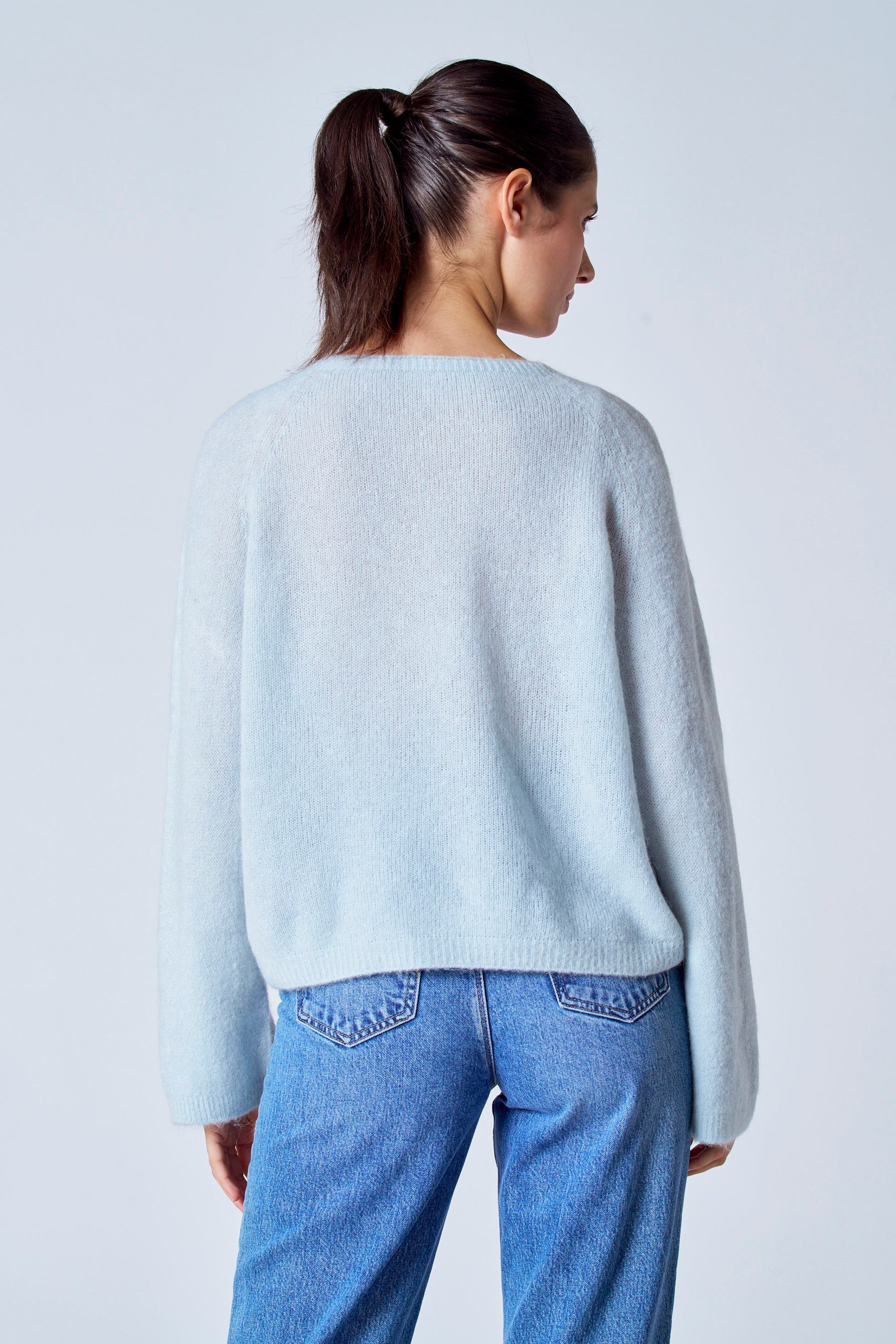 Pull met ronde hals - grijs - Image 3