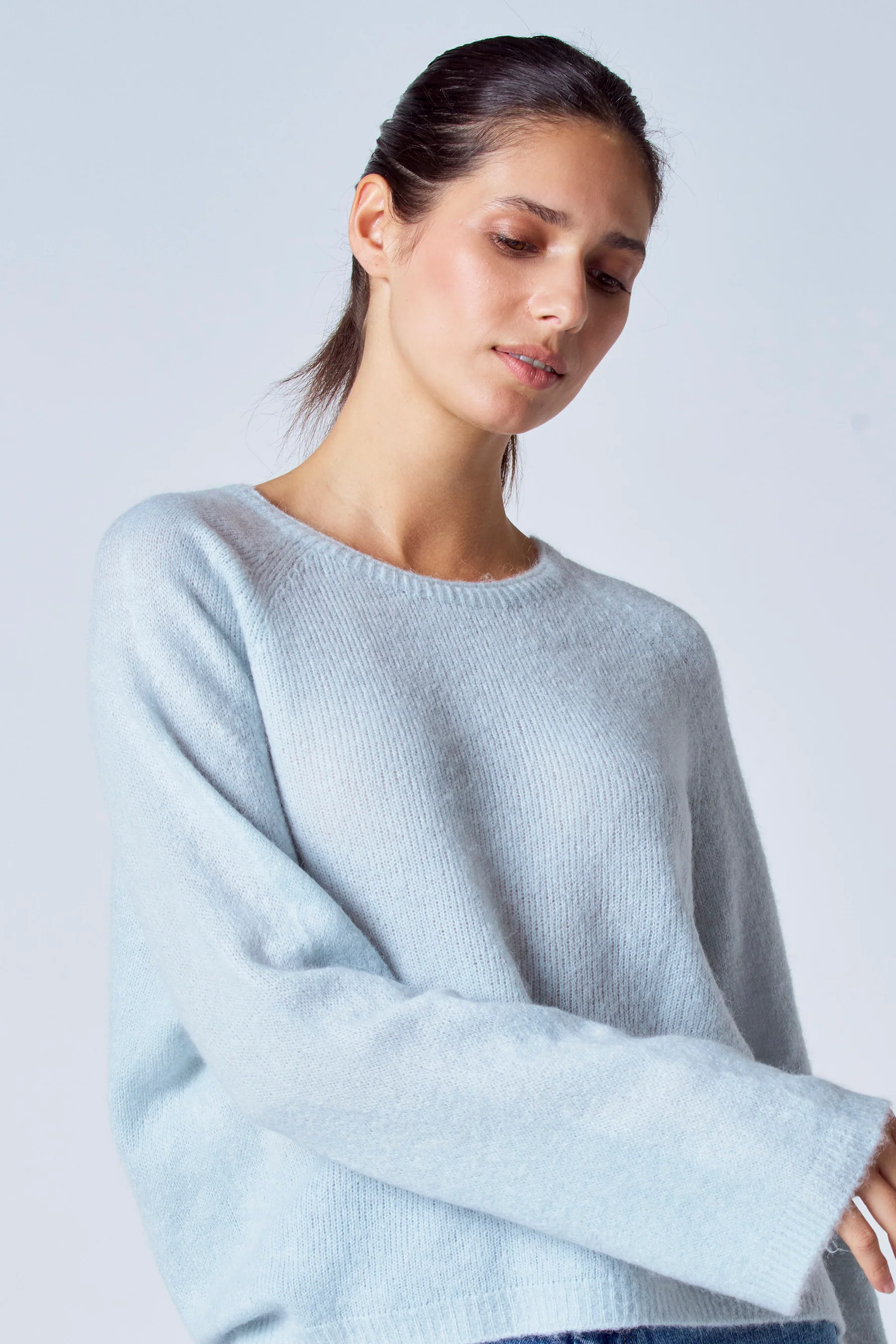 Pull met ronde hals - grijs - Image 4
