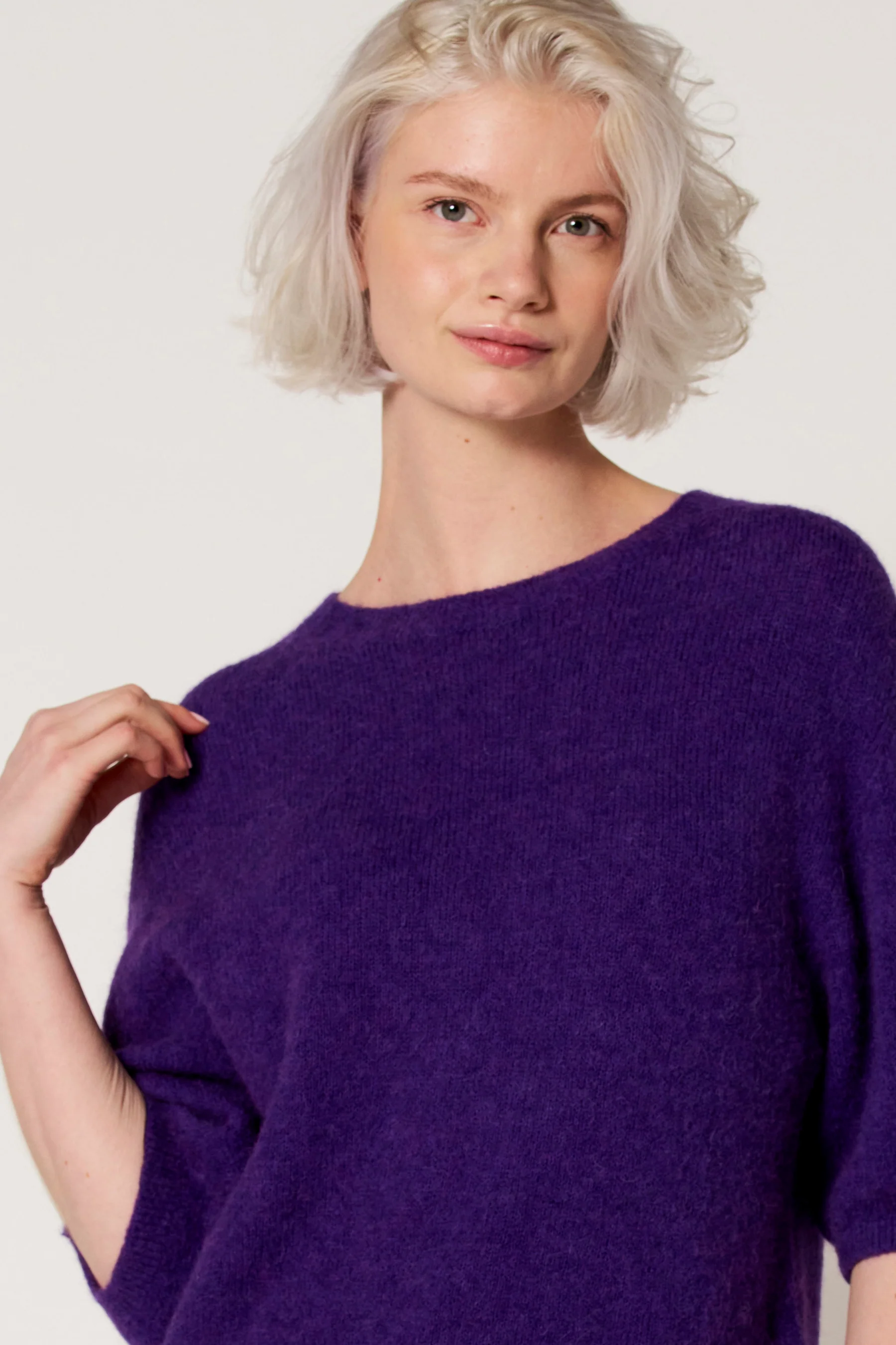 Pull met ronde hals - paars - Image 3