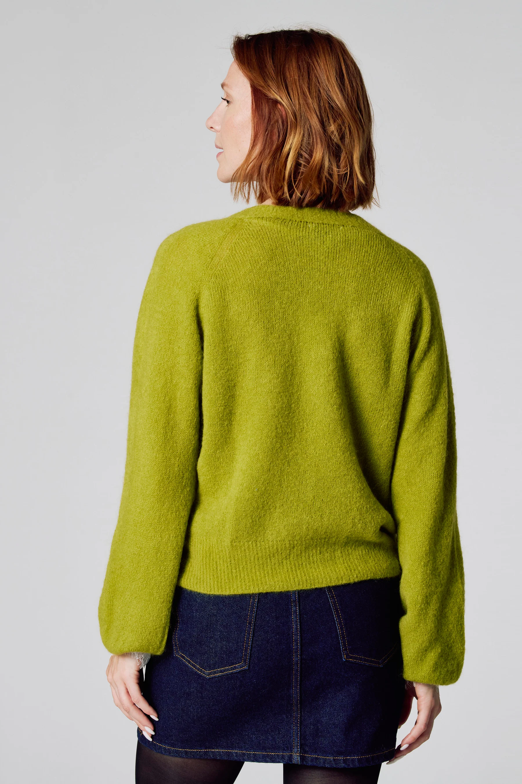Pull met V-hals - groen - Image 3