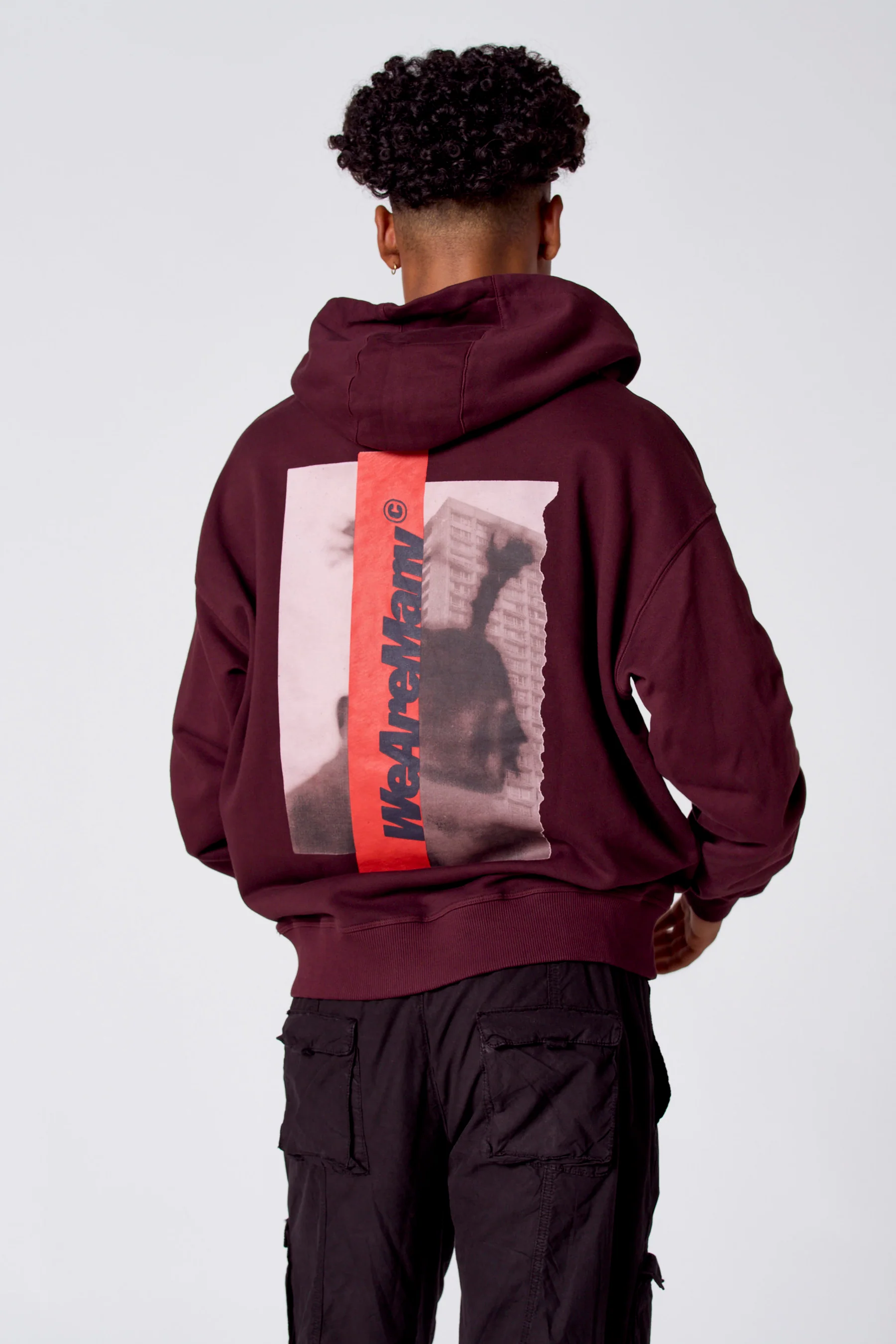 SWEATSHIRT MET KAP - Bordeaux - Image 2
