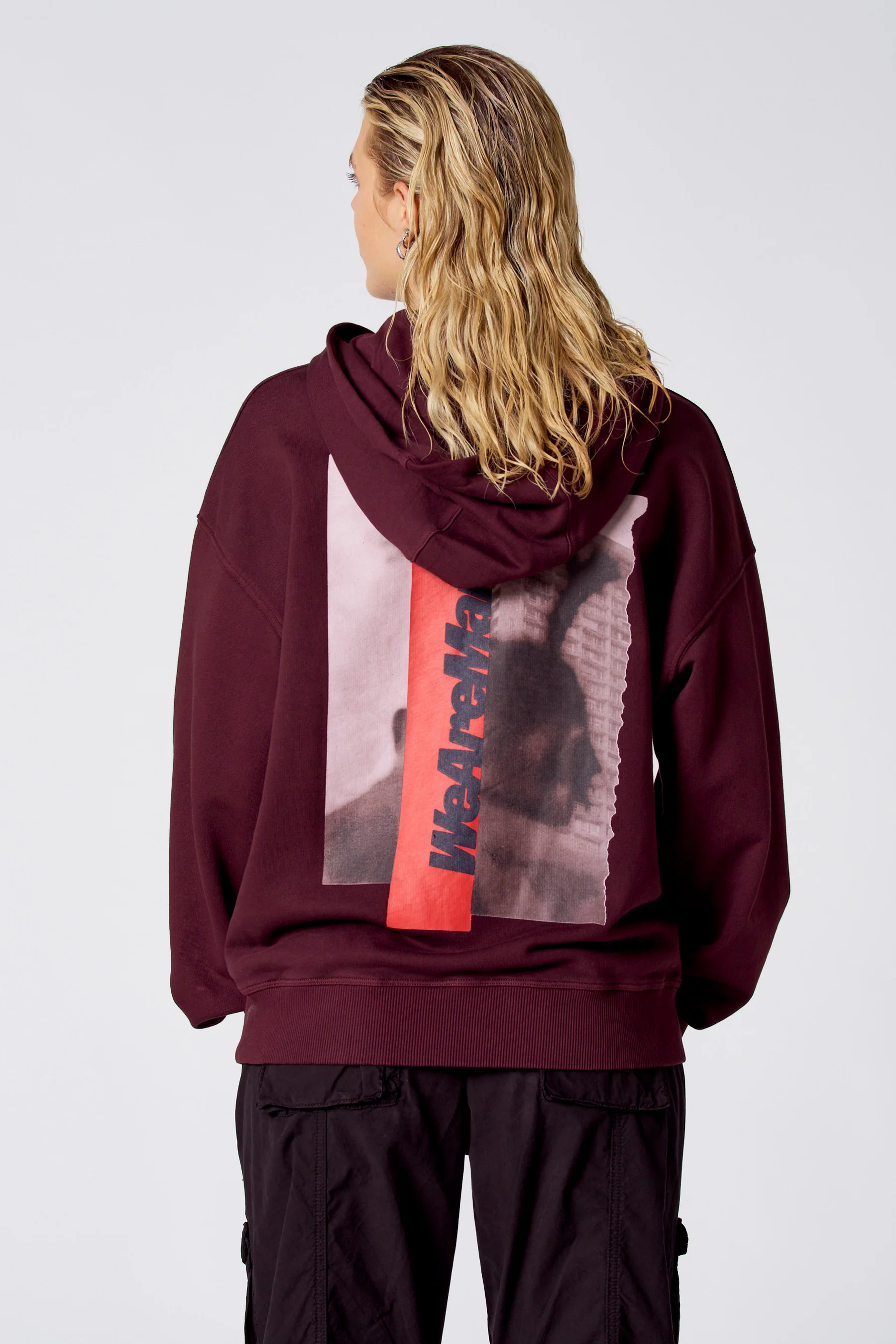 SWEATSHIRT MET KAP - Bordeaux - Image 6
