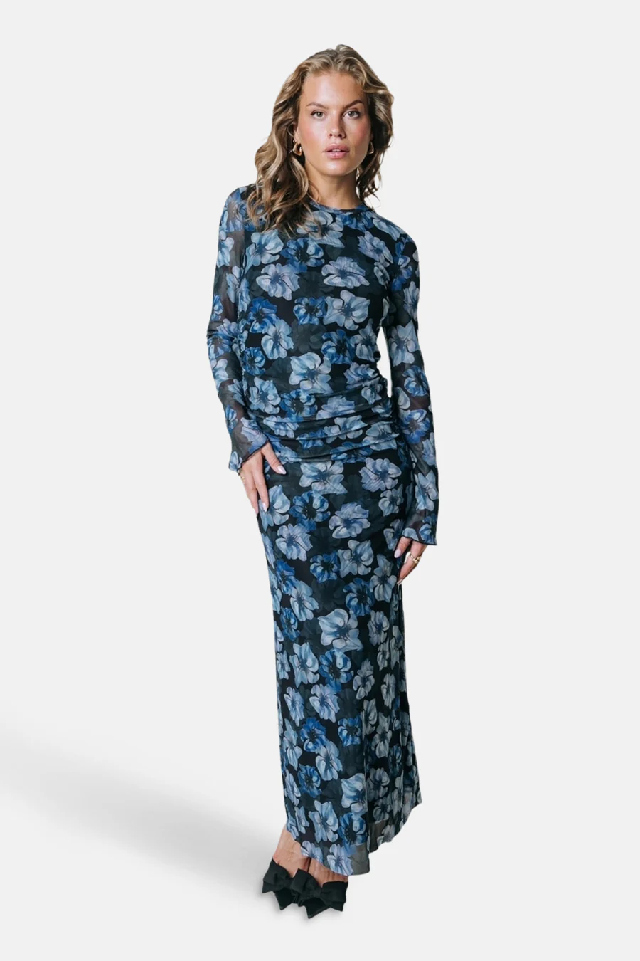 Kleedje met lange mouwen - blauw - Image 2