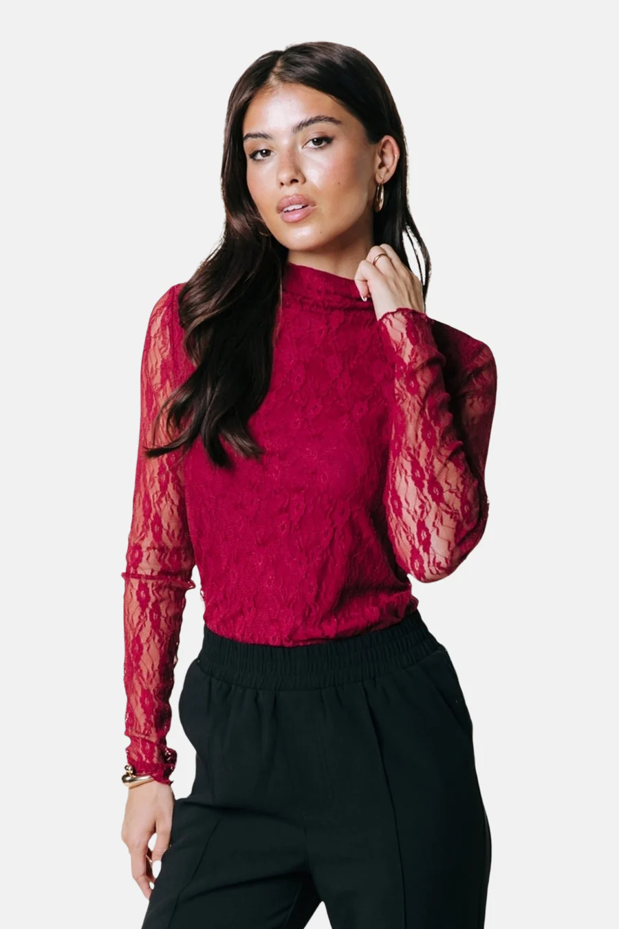 T-shirt met lange mouwen - rood - Image 2