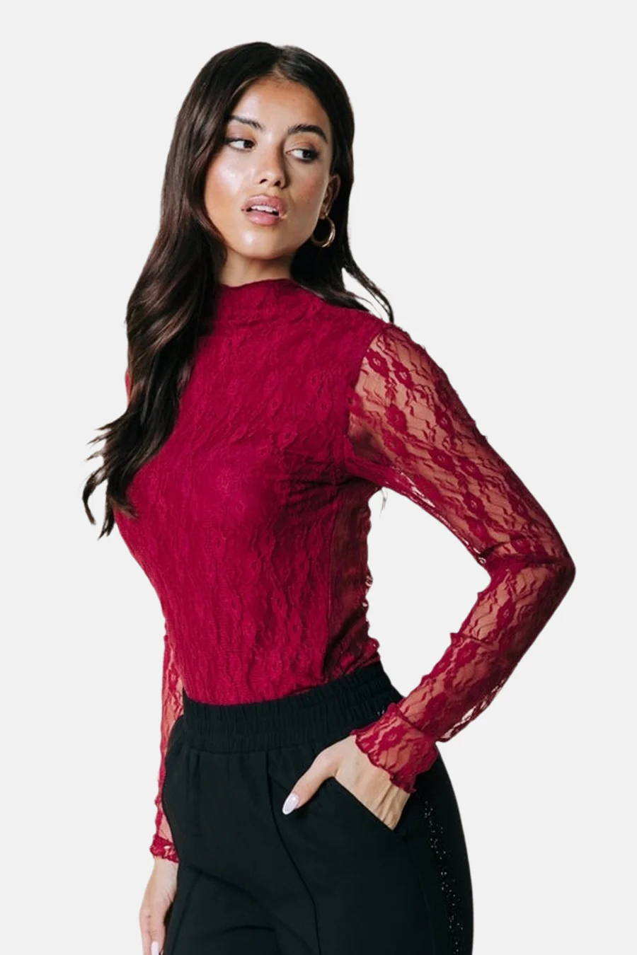 T-shirt met lange mouwen - rood - Image 3