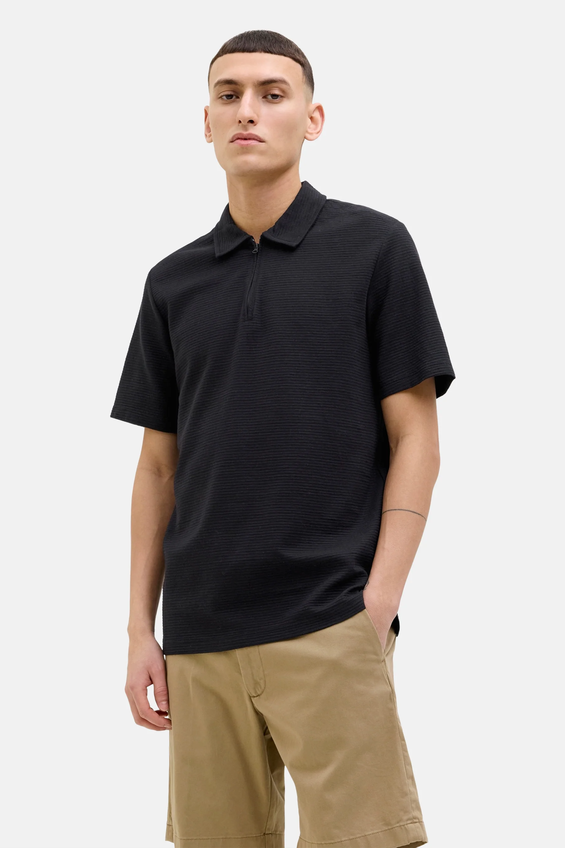 Polo met korte mouwen - zwart - Image 2