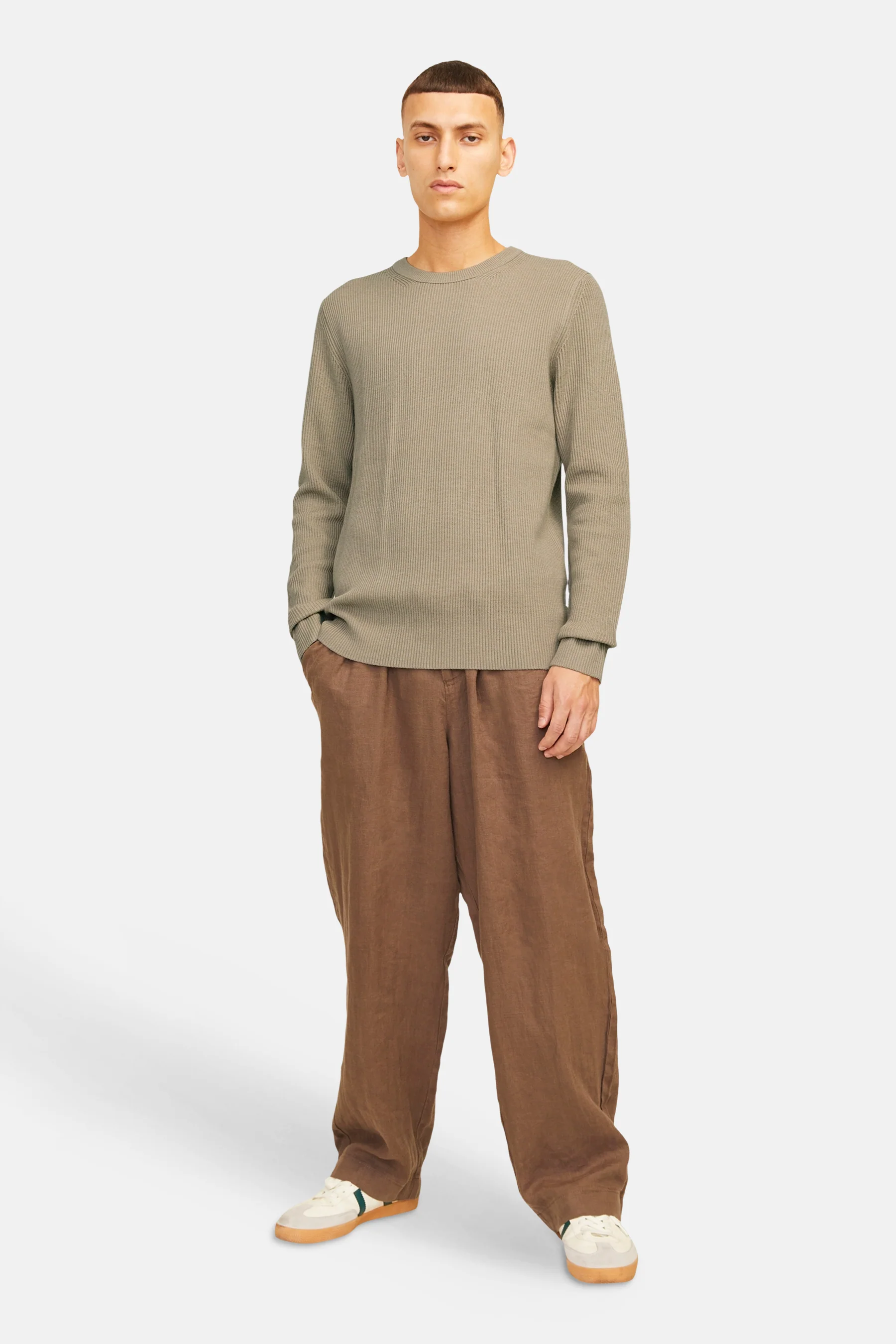Pull met ronde hals - beige - Image 2