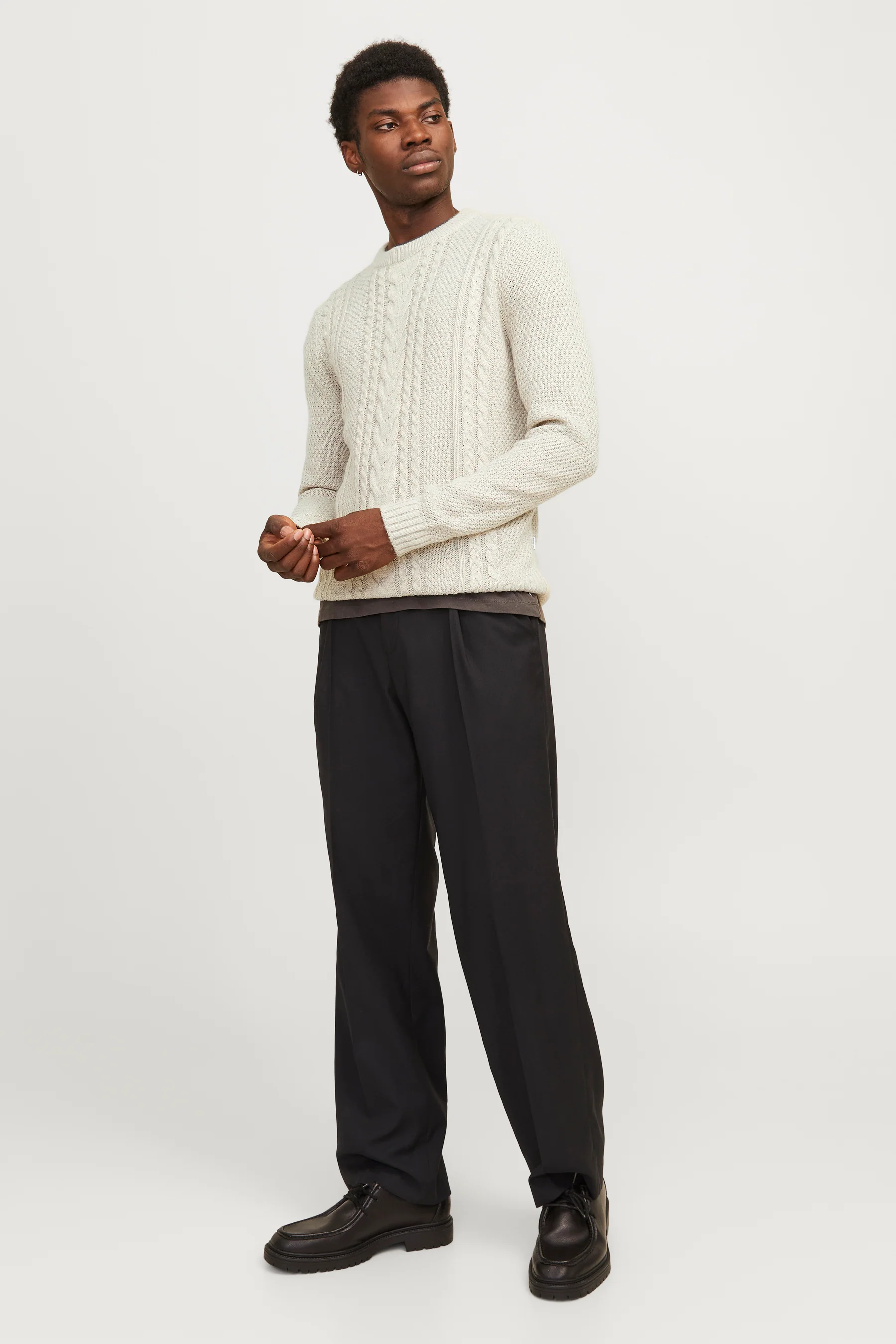 Pull met ronde hals - beige - Image 2