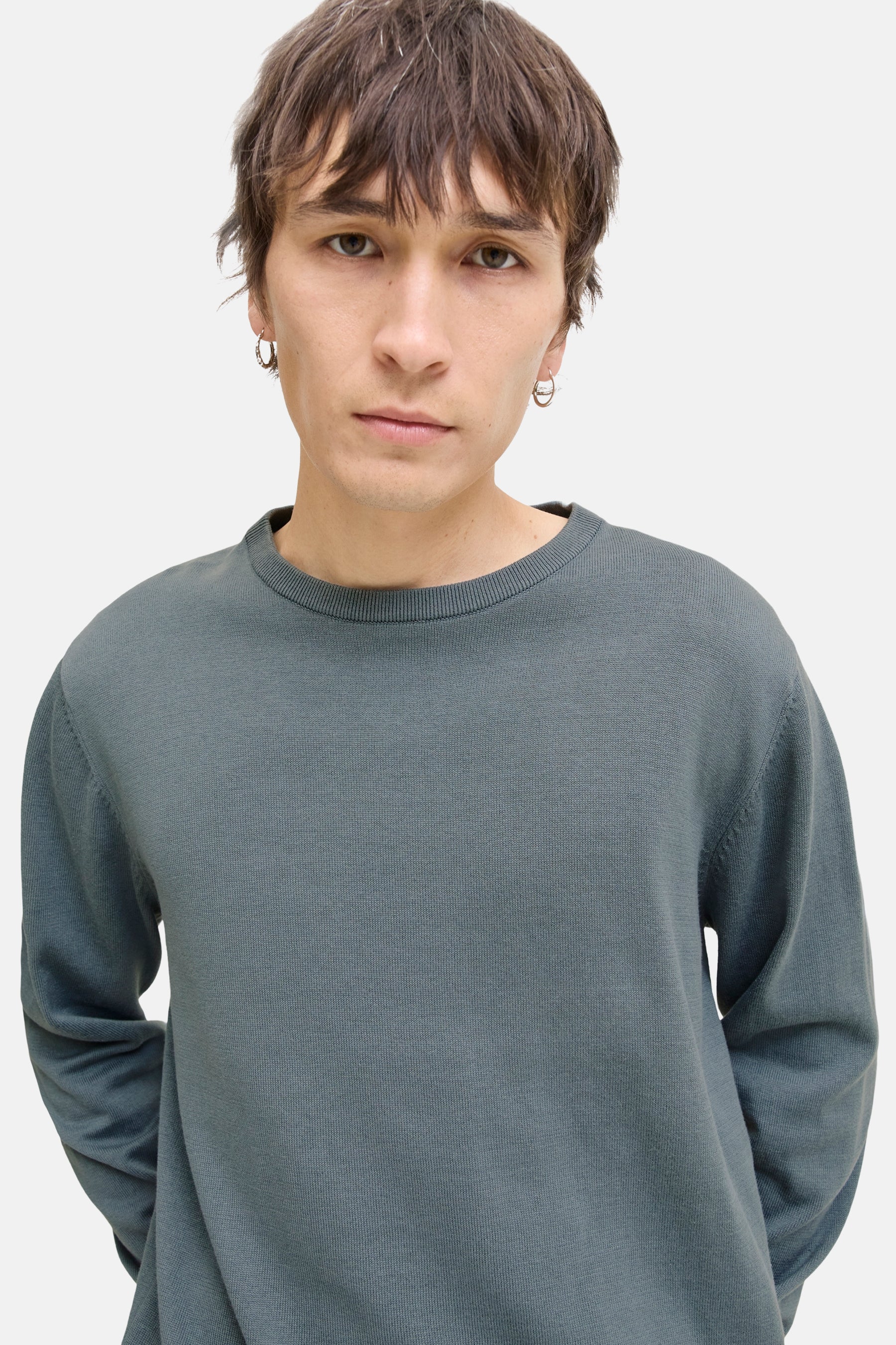 Pull met ronde hals - grijs - Image 6