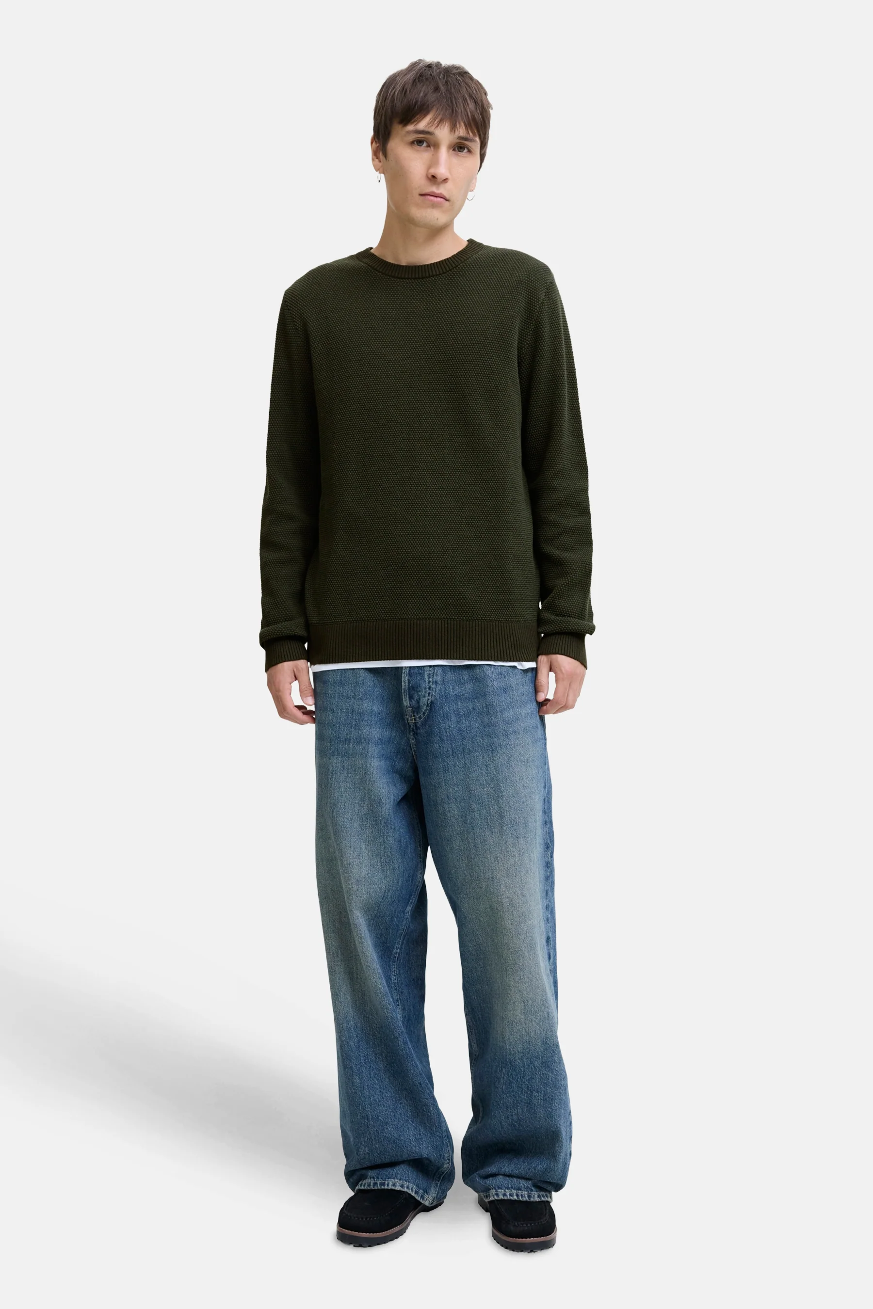 Pull met ronde hals - groen - Image 2