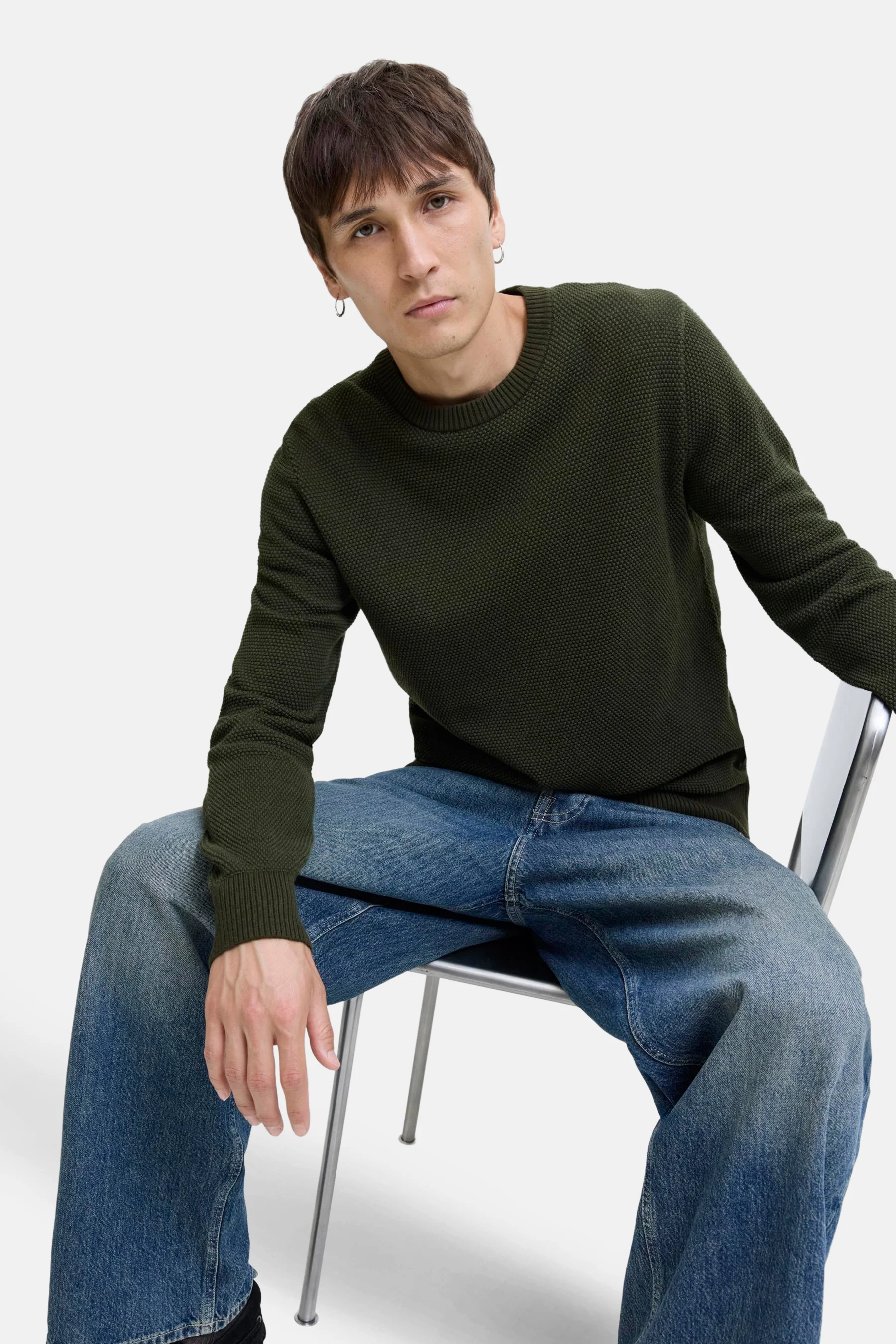 Pull met ronde hals - groen - Image 6