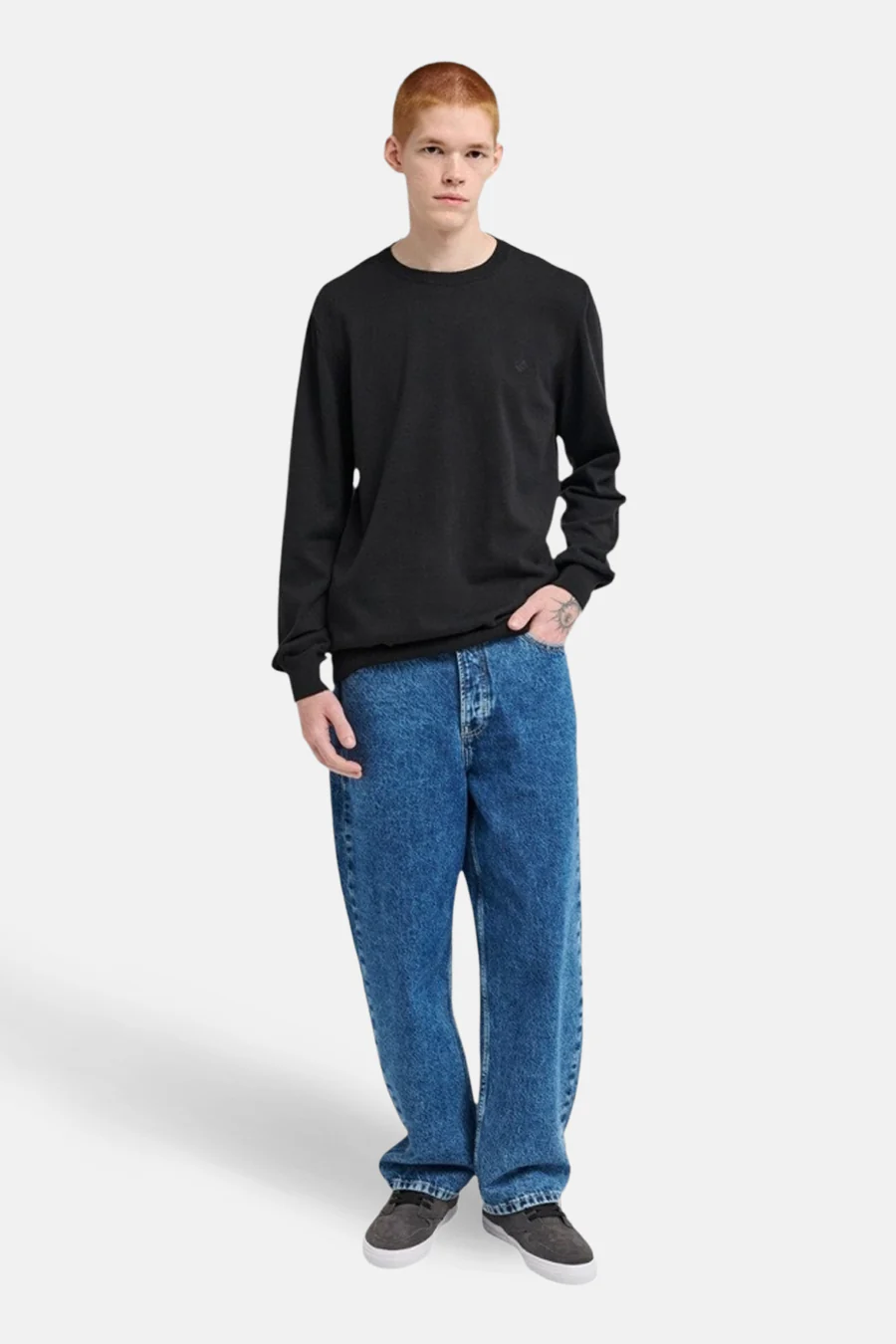 Pull met ronde hals - zwart - Image 2