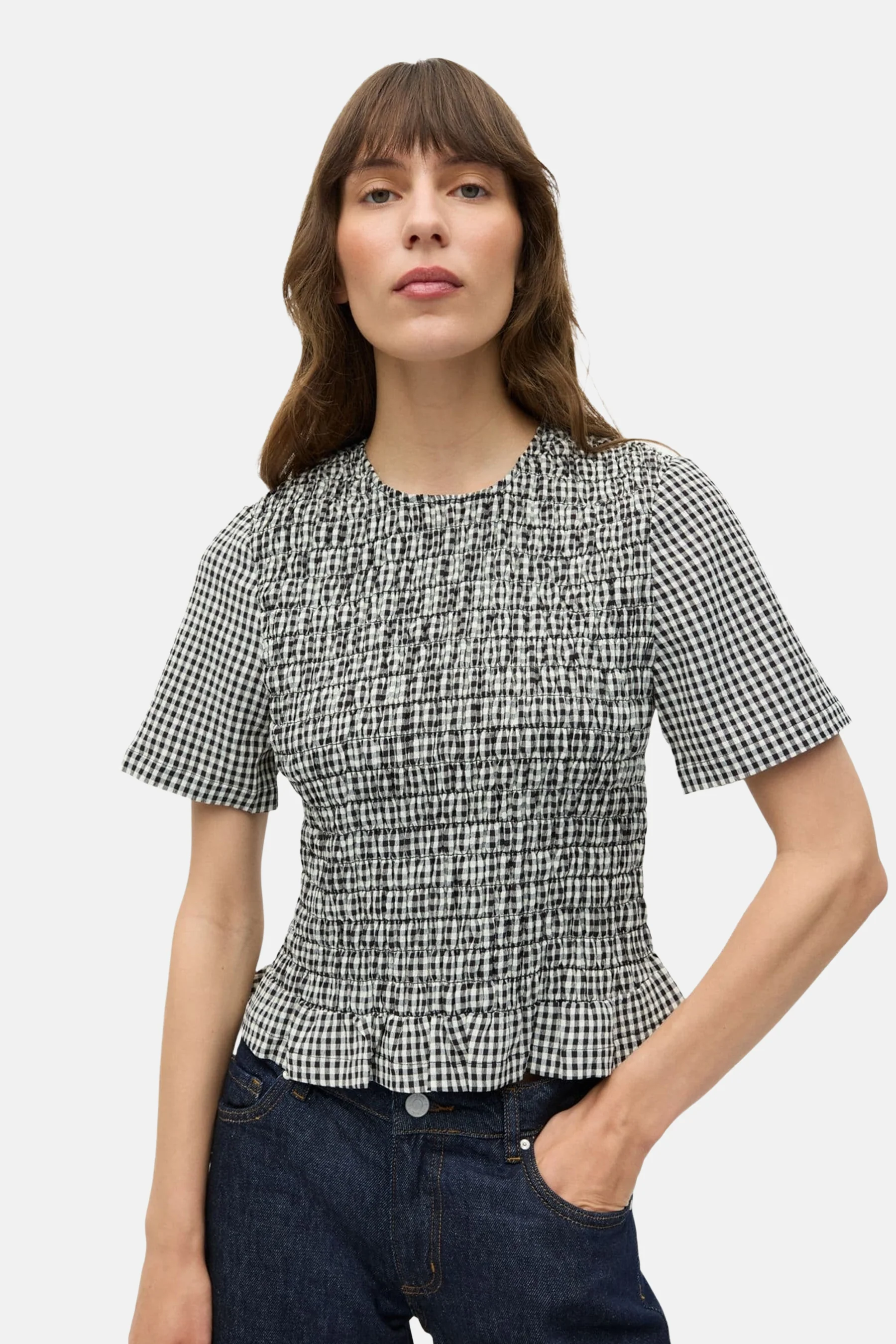 Blouse met korte mouwen - wit - Image 2