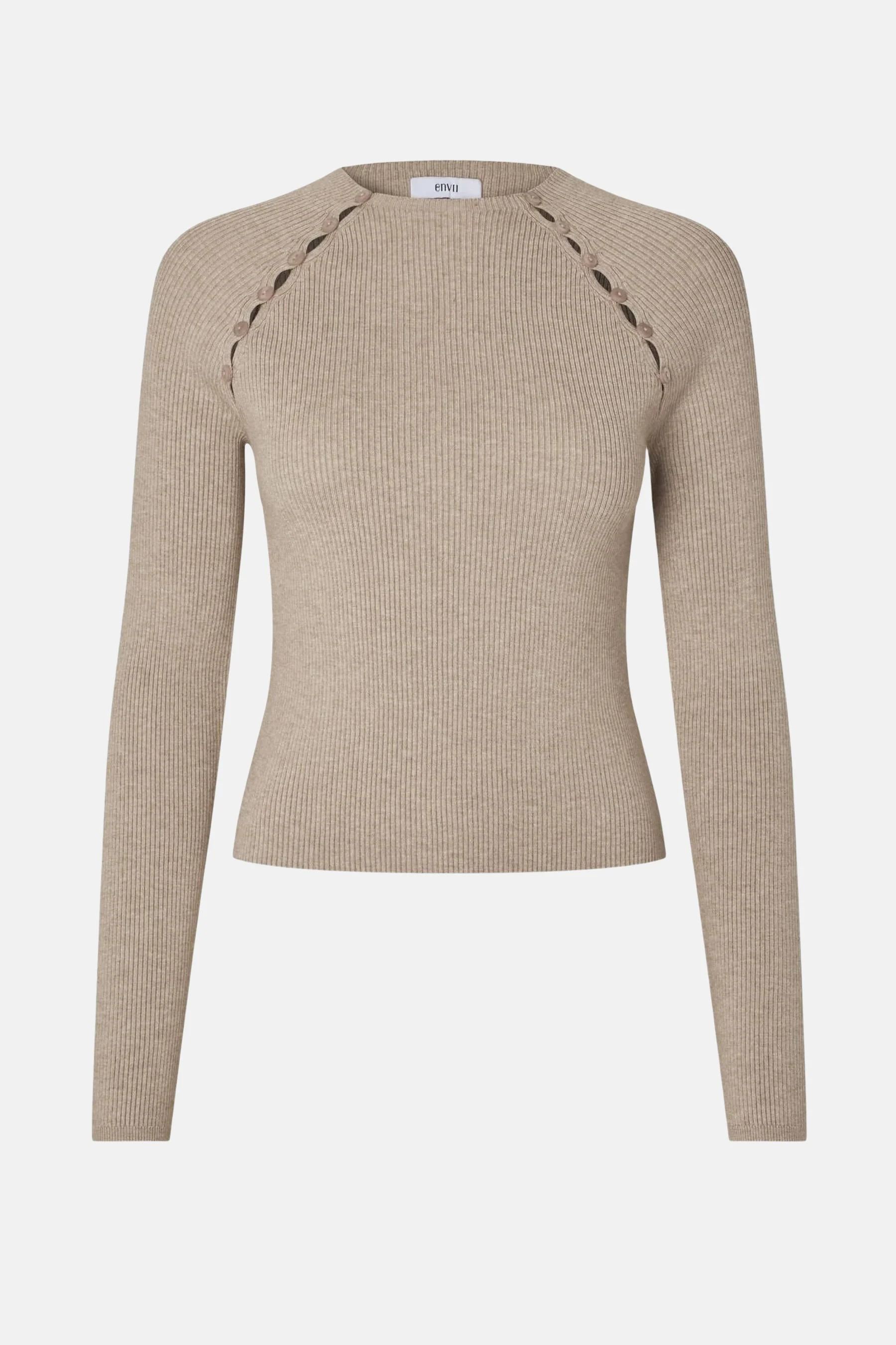 Pull met ronde hals - beige - Image 4