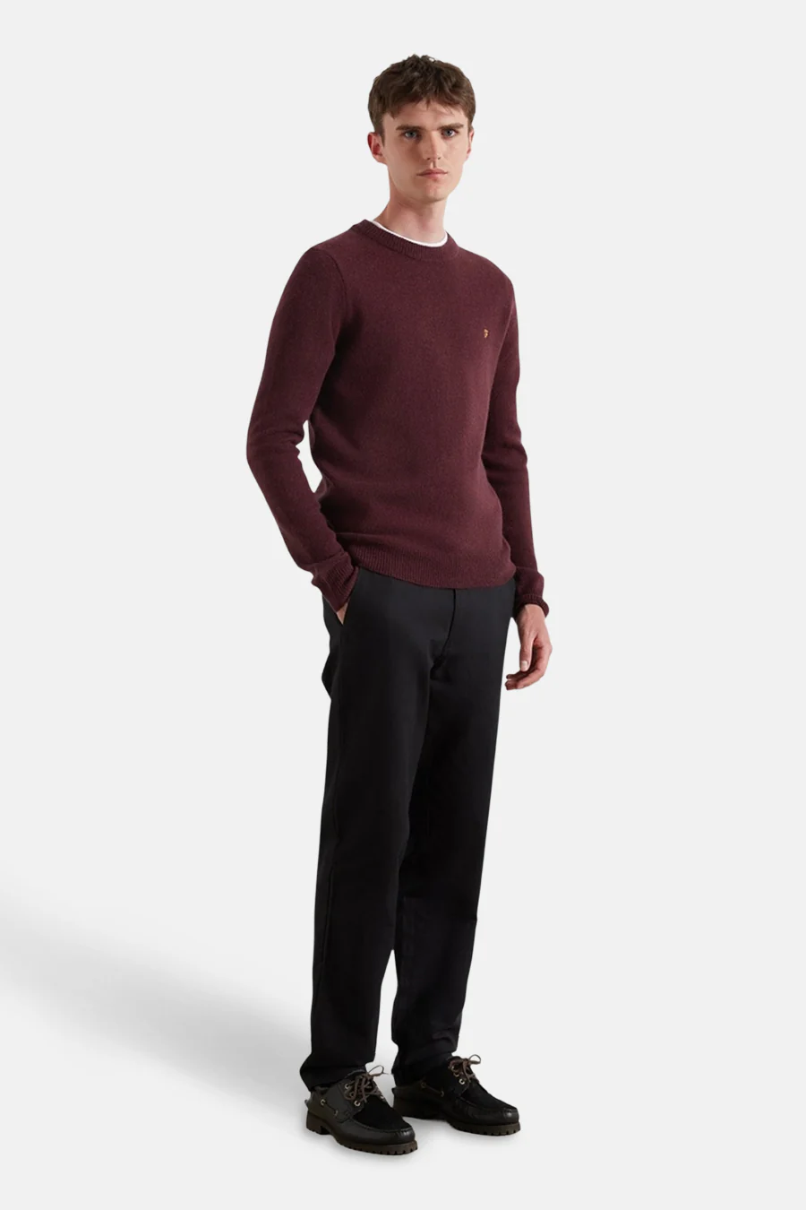 Pull met ronde hals - Bordeaux - Image 2