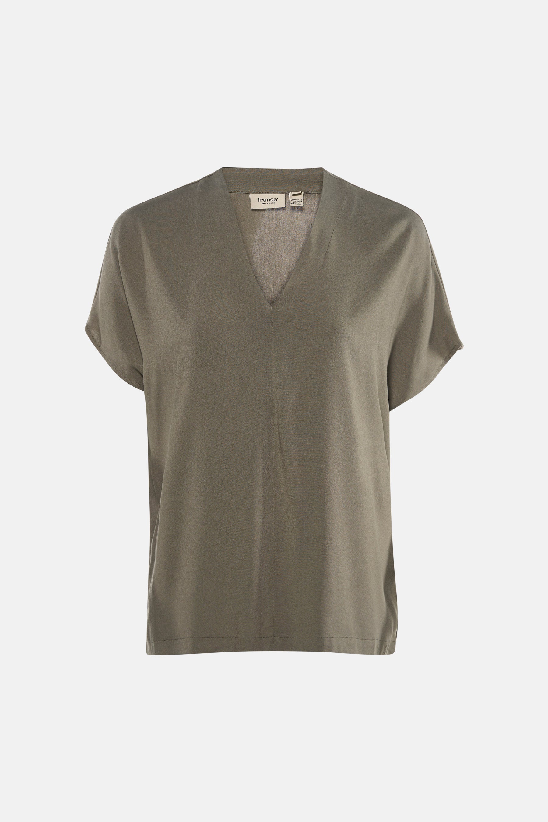 Blouse met korte mouwen - Kaki