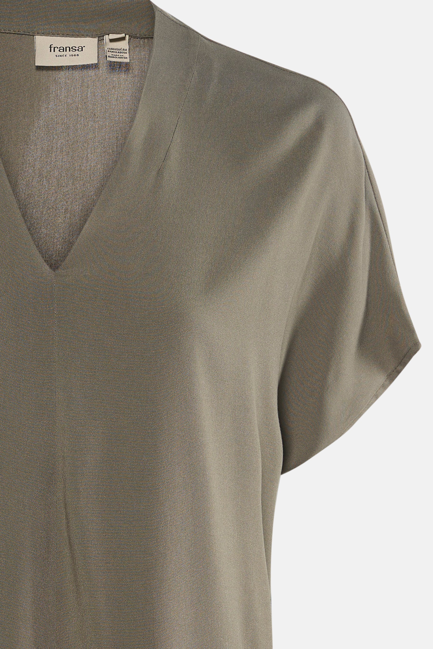 Blouse met korte mouwen - Kaki - Image 5