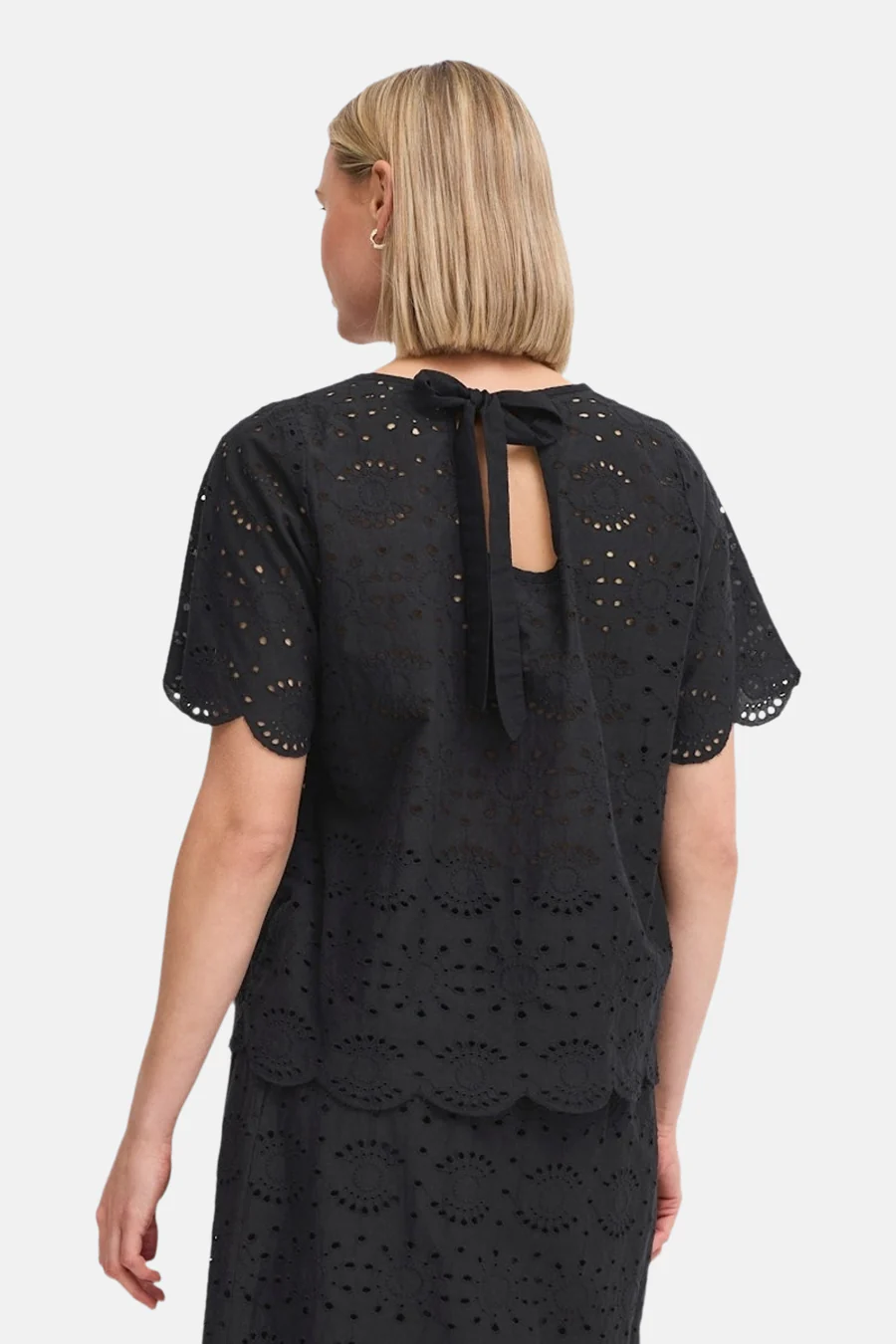 Blouse met korte mouwen - zwart - Image 3