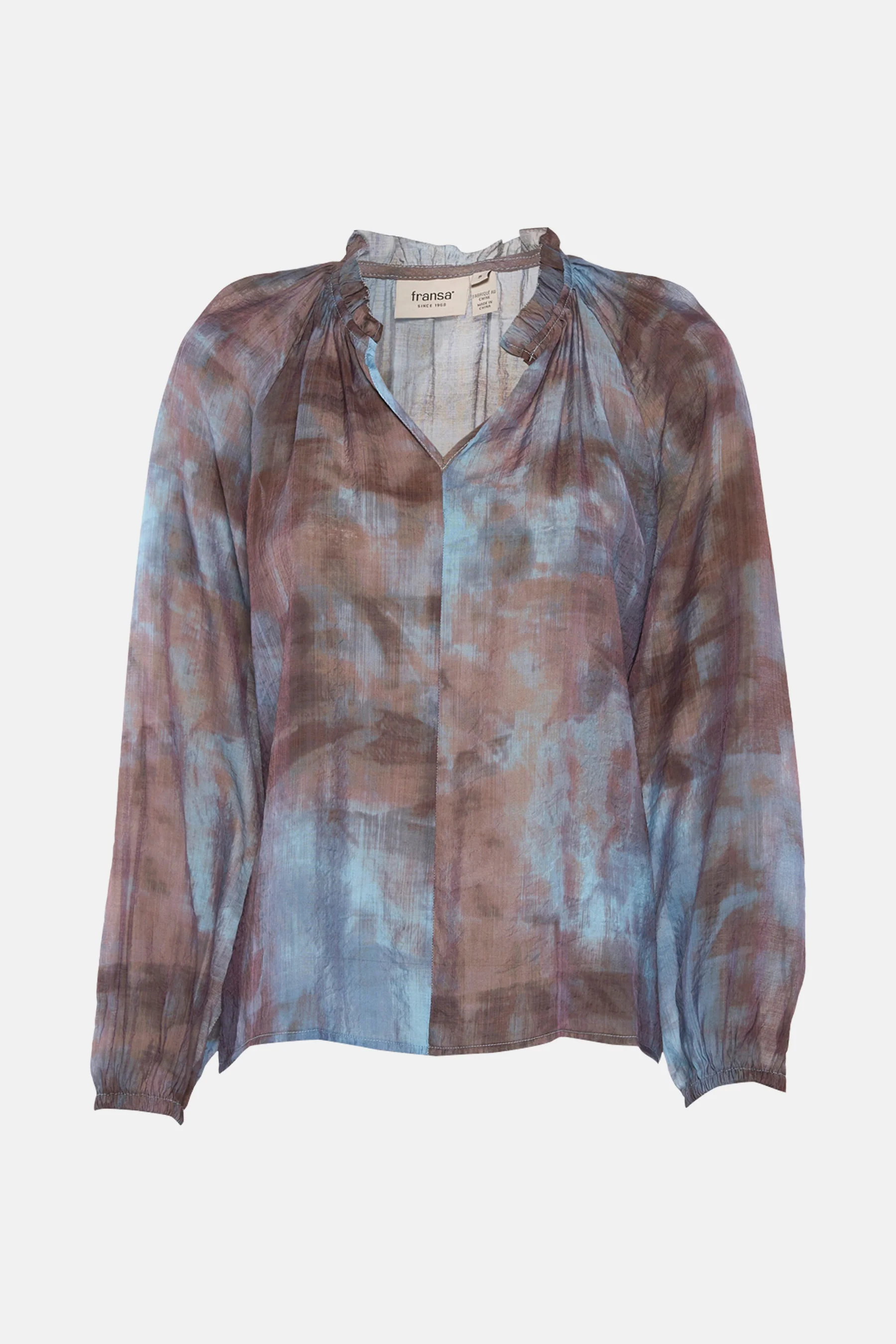 Blouse met lange mouwen - blauw