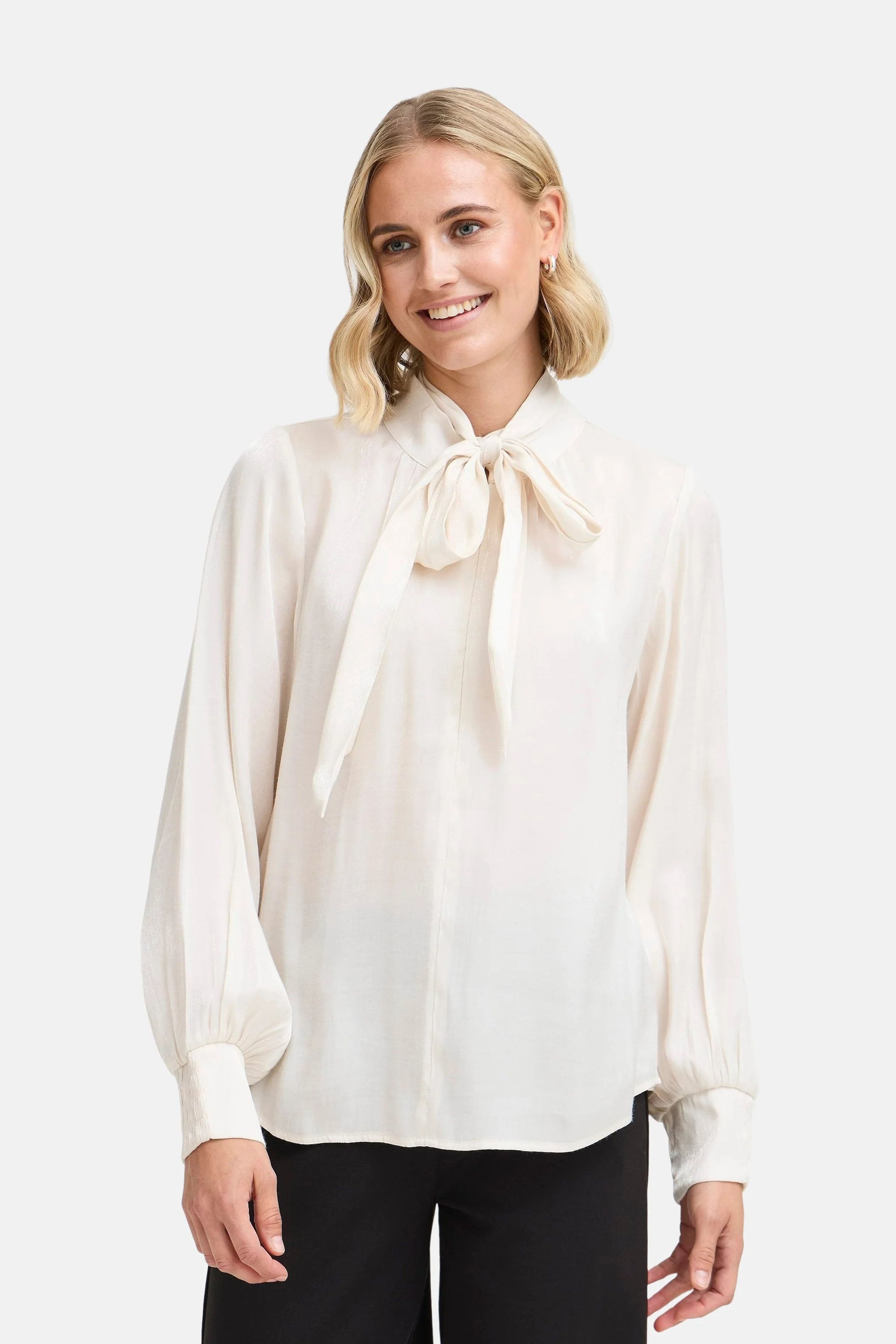Blouse met lange mouwen - ecru