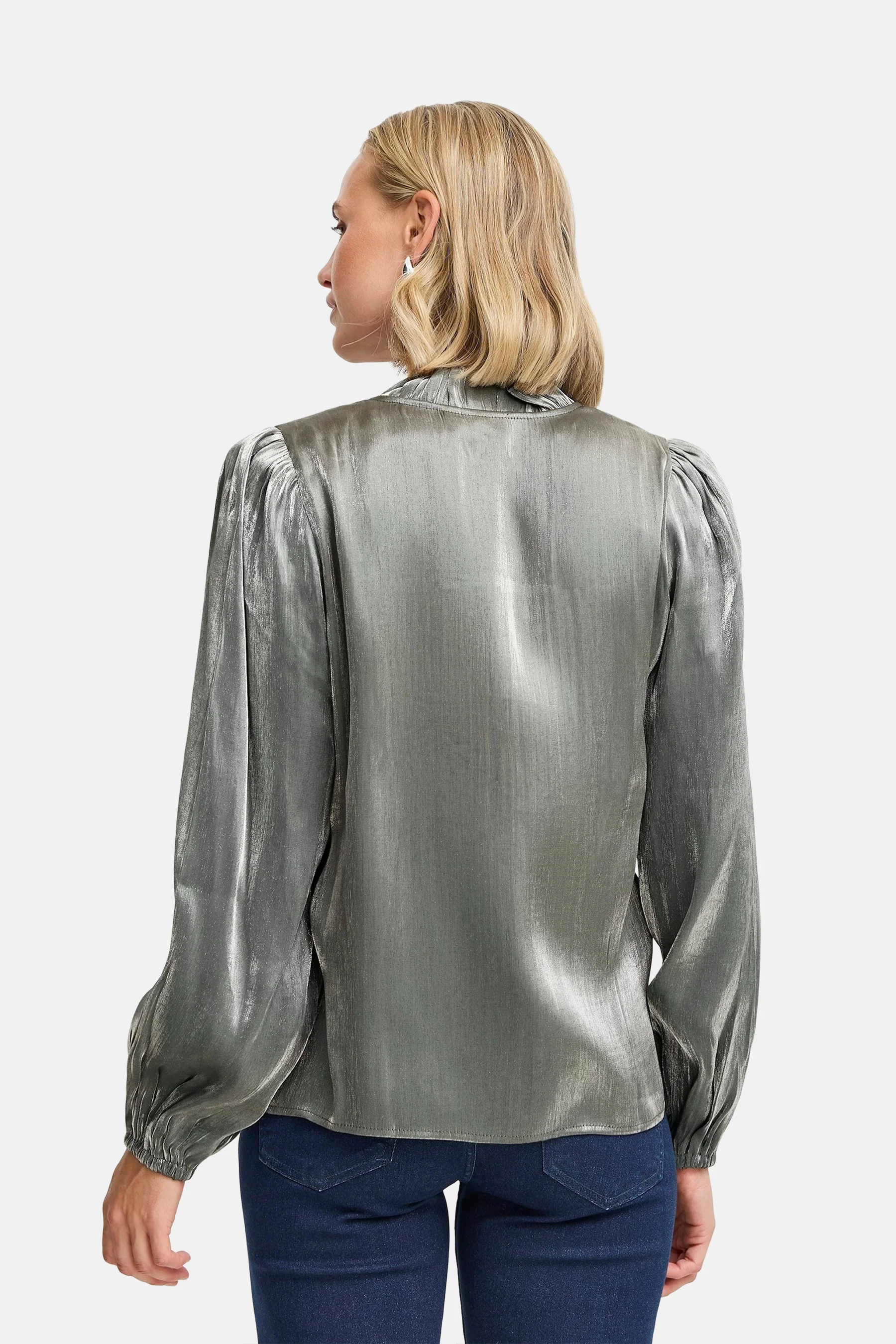 Blouse met lange mouwen - zilver - Image 3
