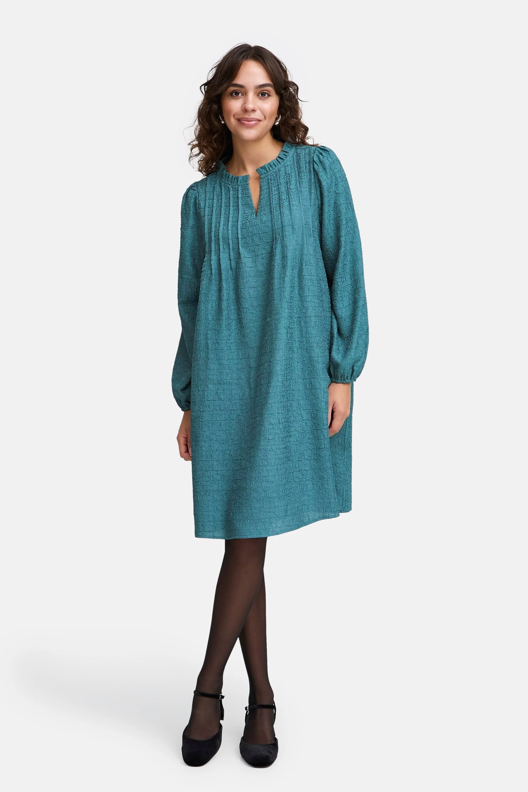 Kleedje met lange mouwen - blauw - Image 2