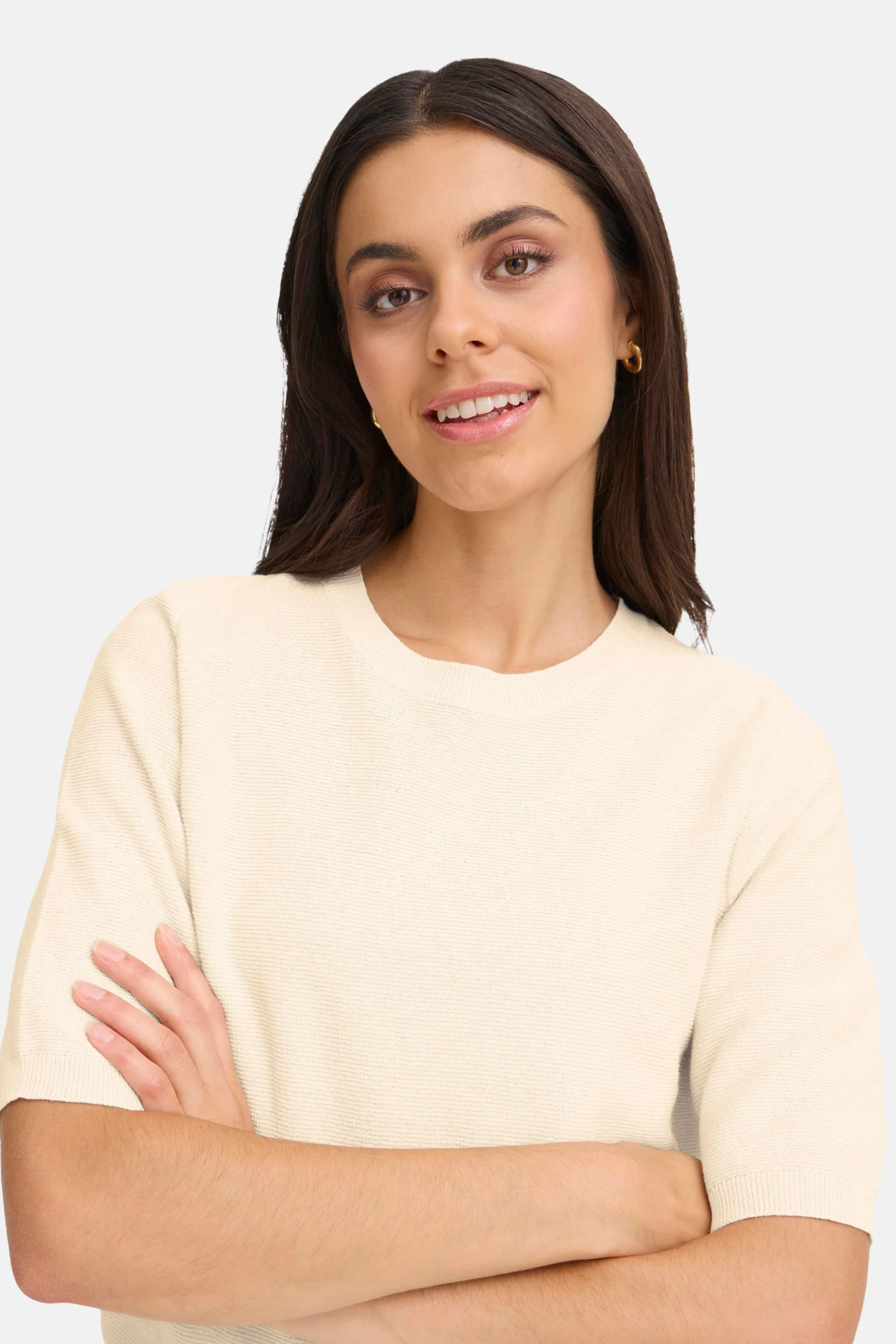 Pull met ronde hals - beige - Image 7