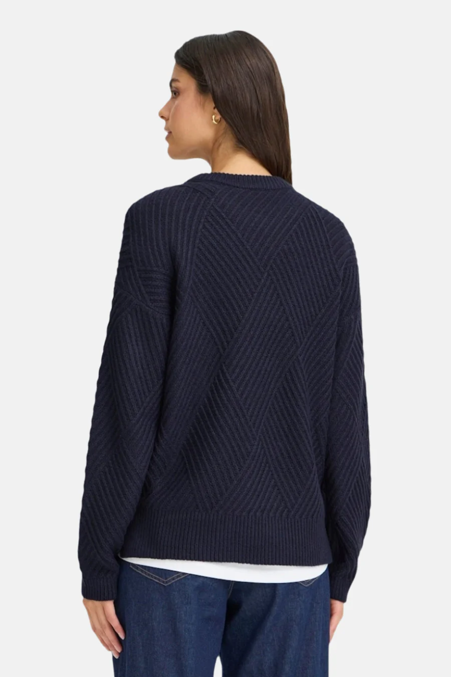 Pull met ronde hals - Donkerblauw - Image 3
