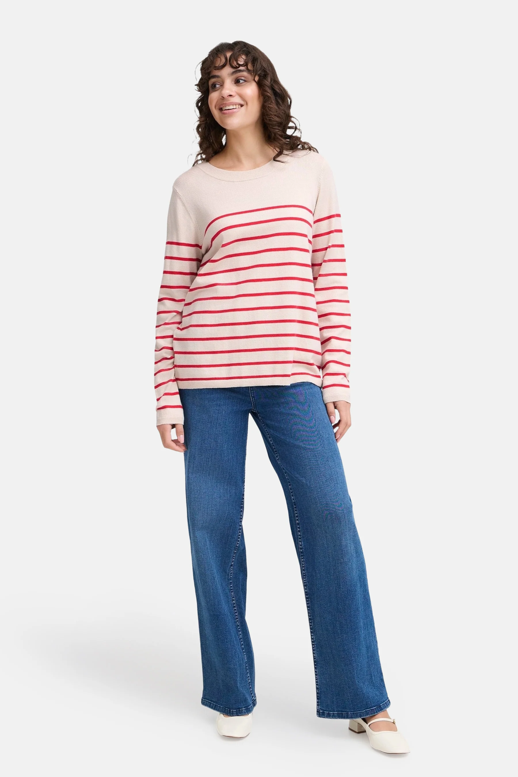 Pull met ronde hals - rood - Image 2