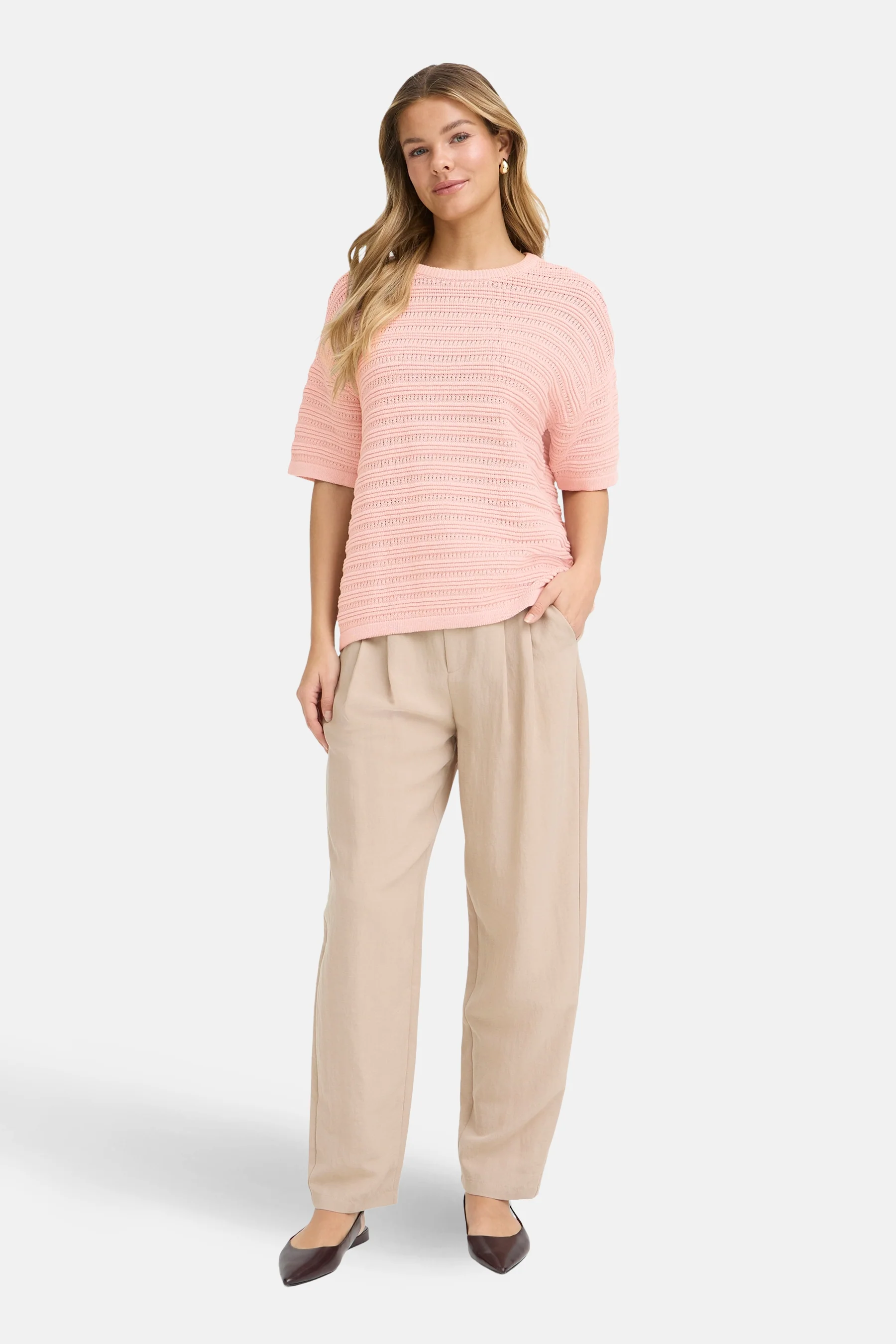Pull met ronde hals - roze - Image 2