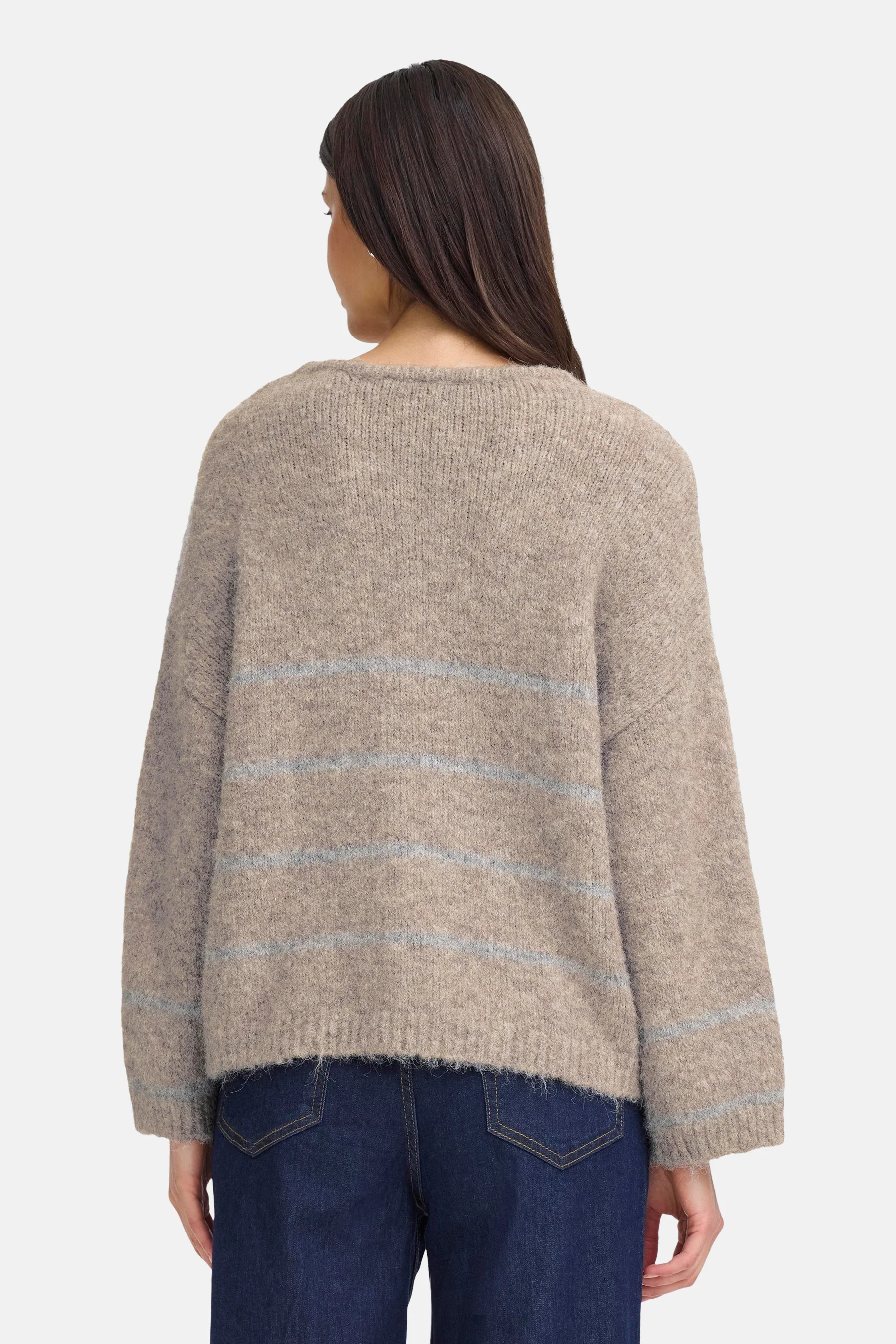 Pull met V-hals - Beige - Image 3
