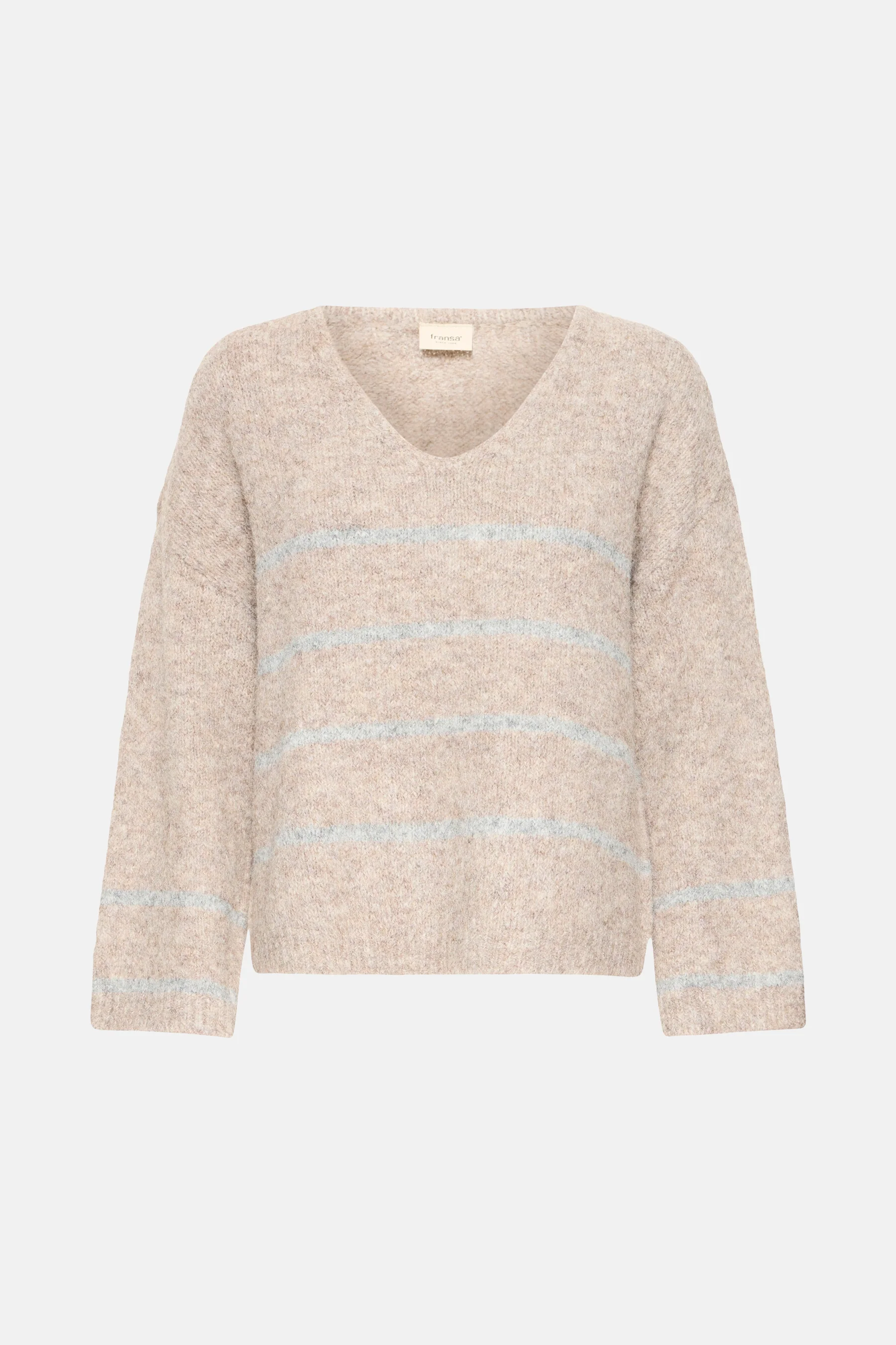 Pull met V-hals - Beige - Image 4