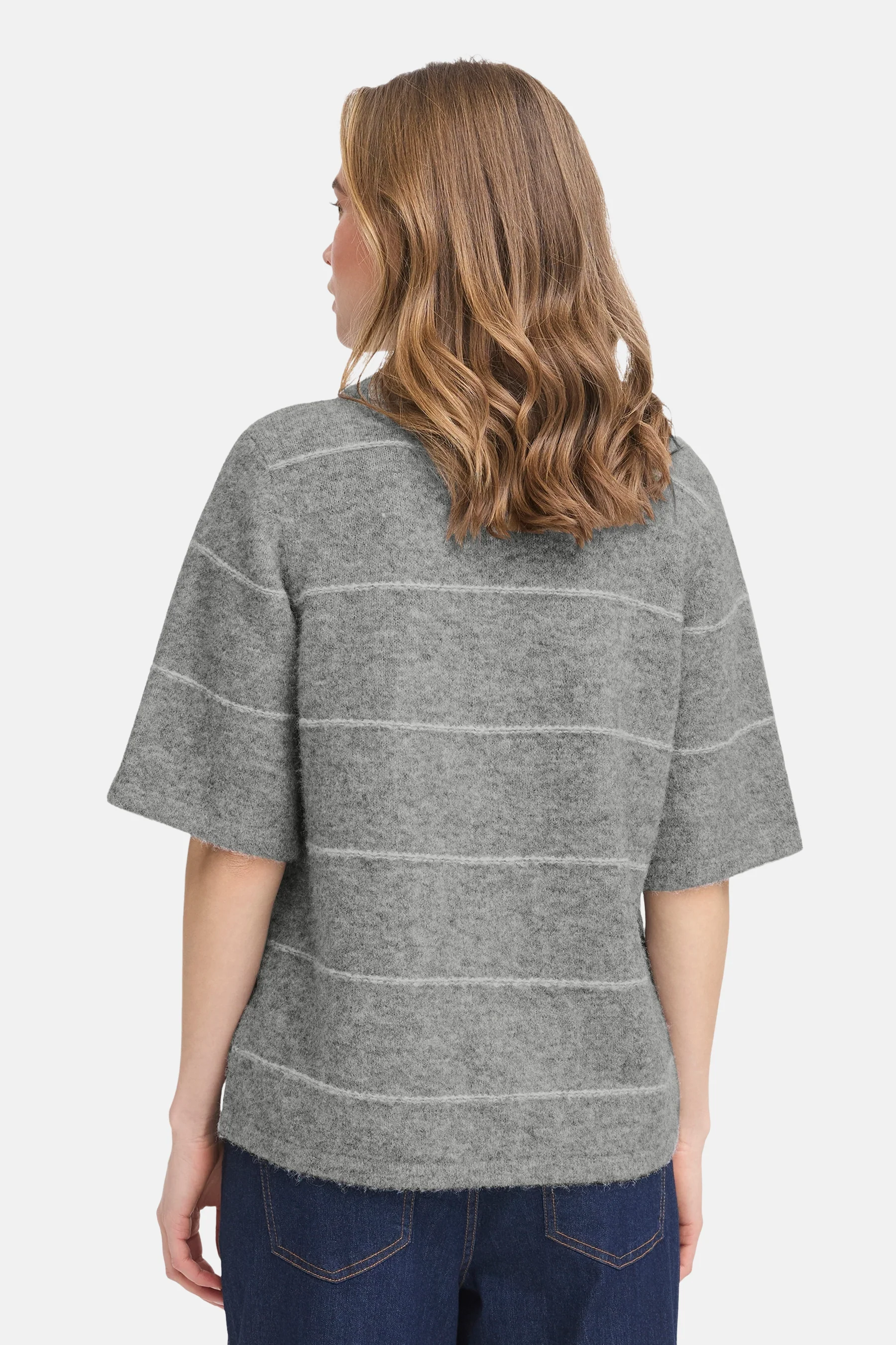 Pull met V-hals - grijs - Image 3