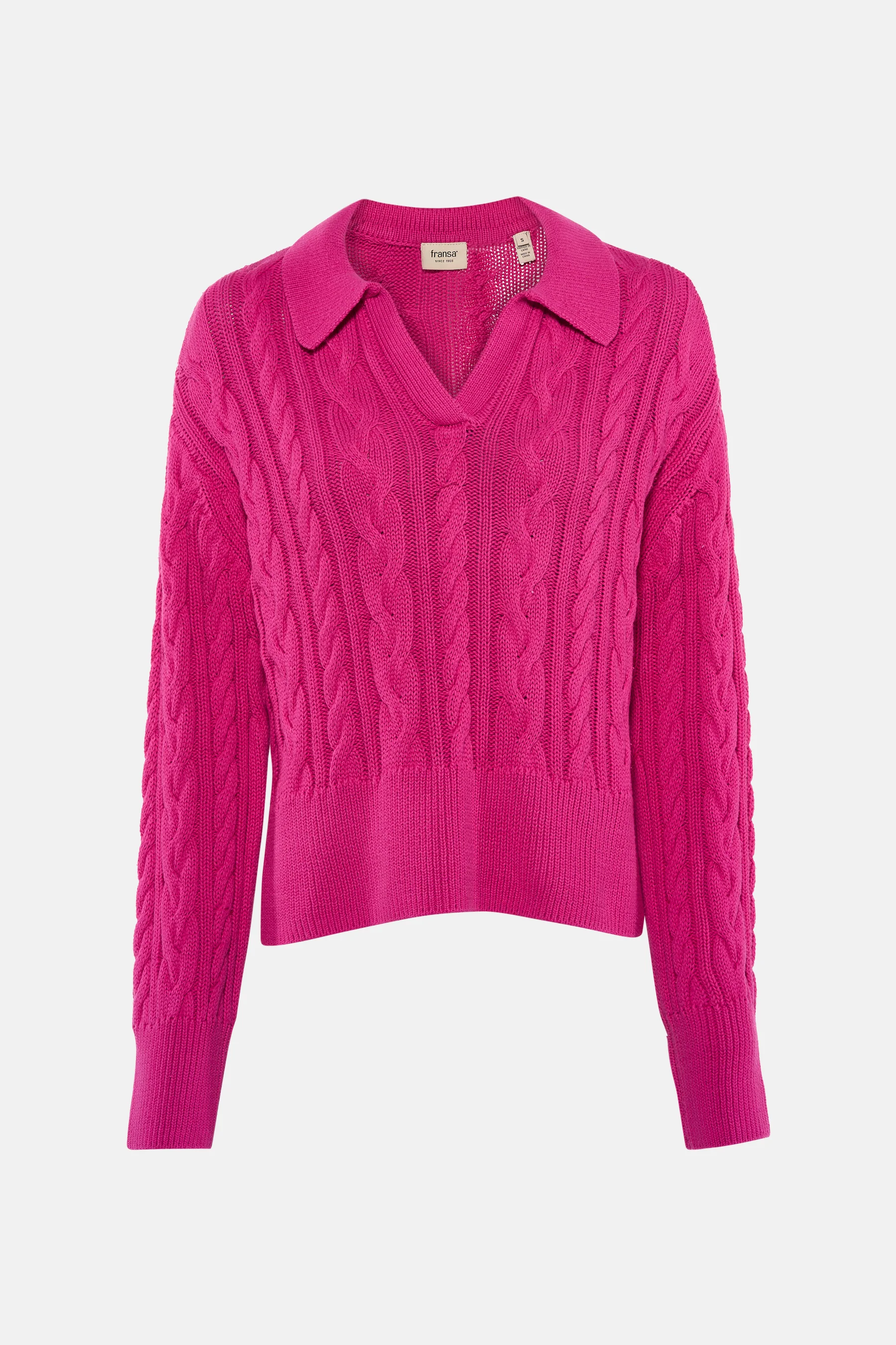 Pull met V-hals - roze