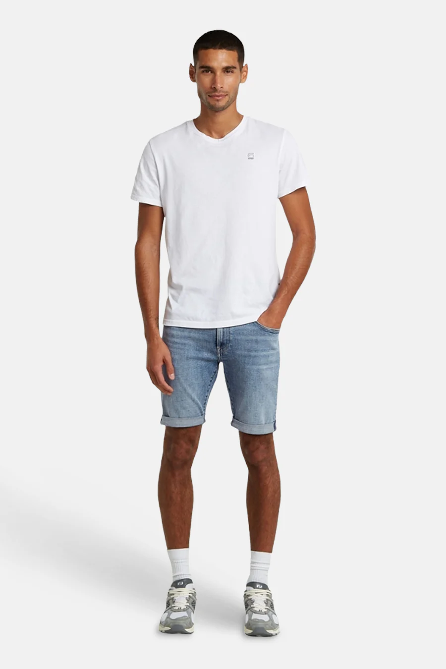 Short - light blue denim - Image 3