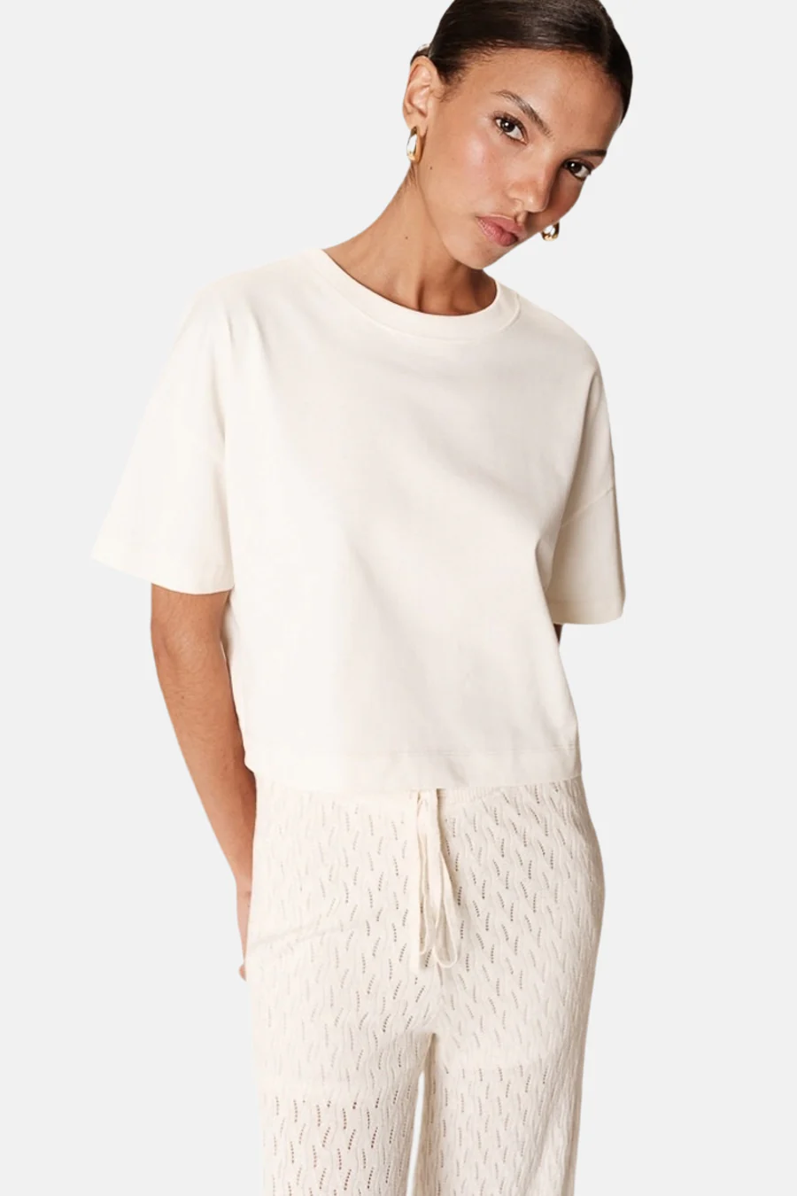 T-shirt met korte mouwen - ecru