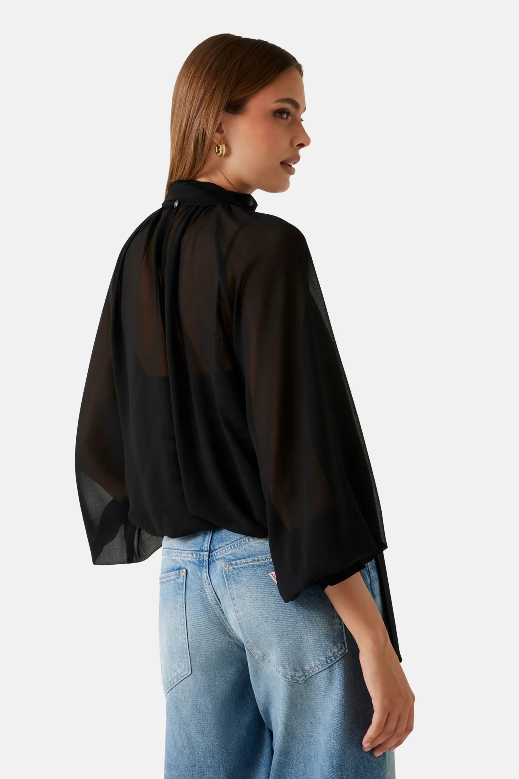 Blouse met lange mouwen - zwart - Image 3