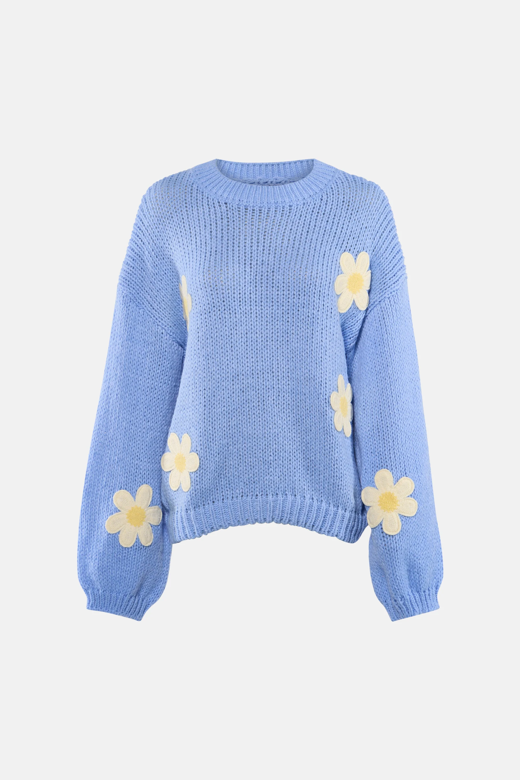 Pull met ronde hals - blauw