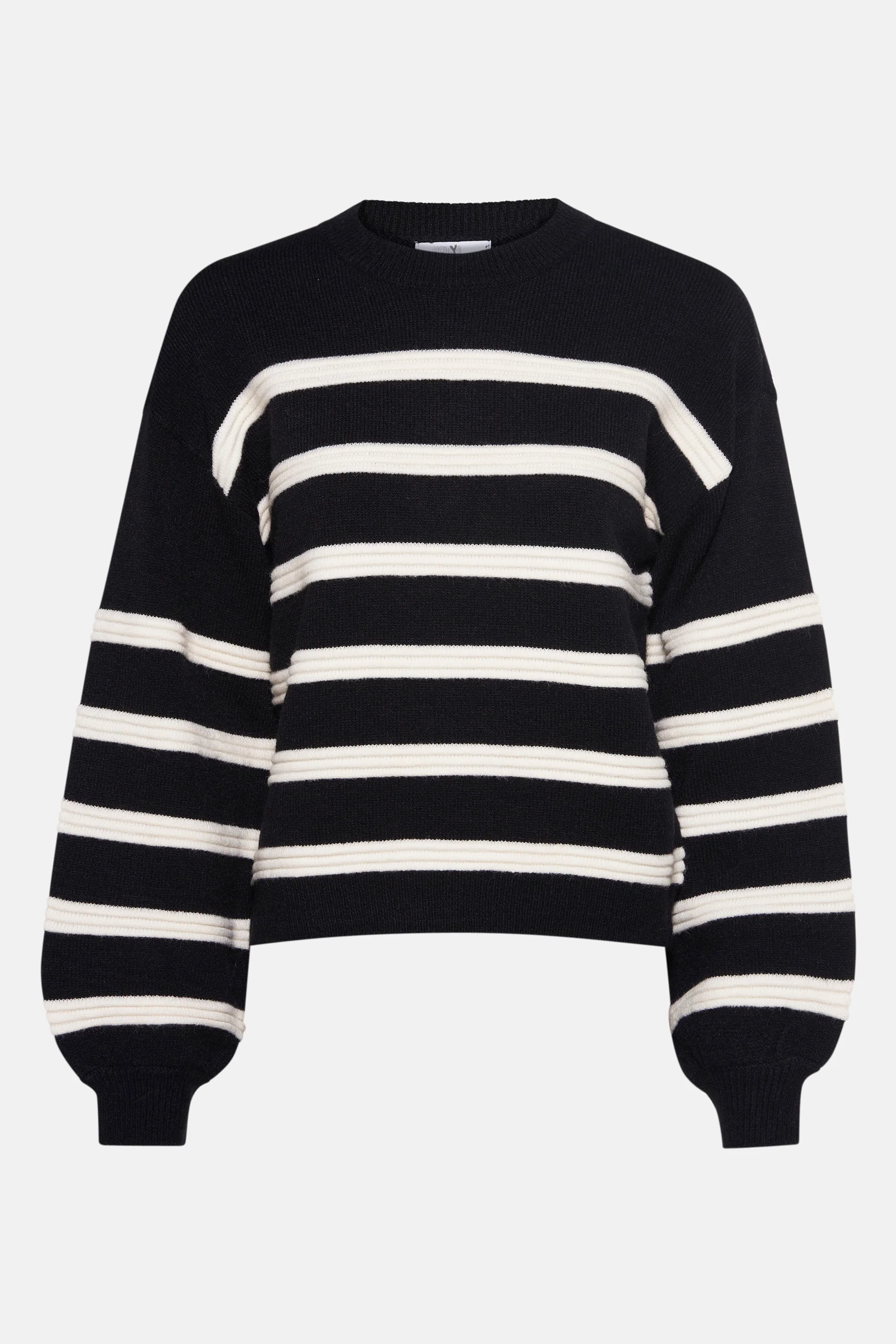 Pull met ronde hals - zwart