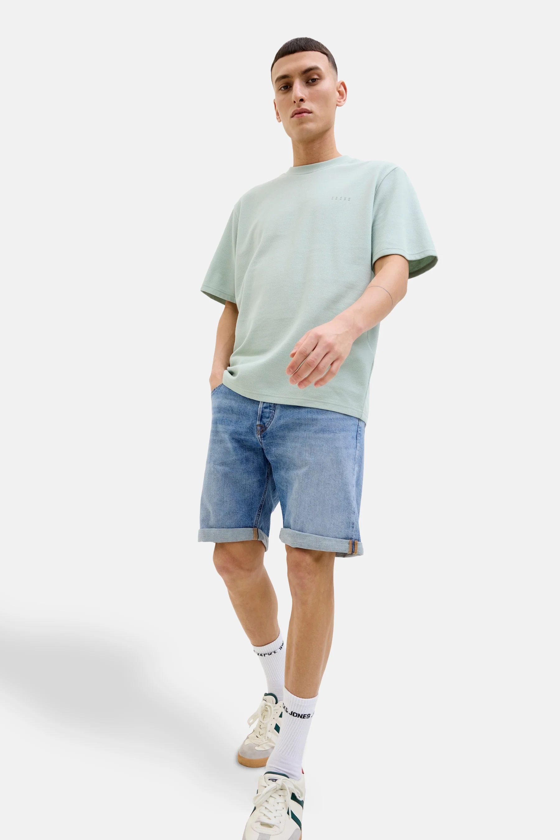 Short - Light blue denim - Image 6