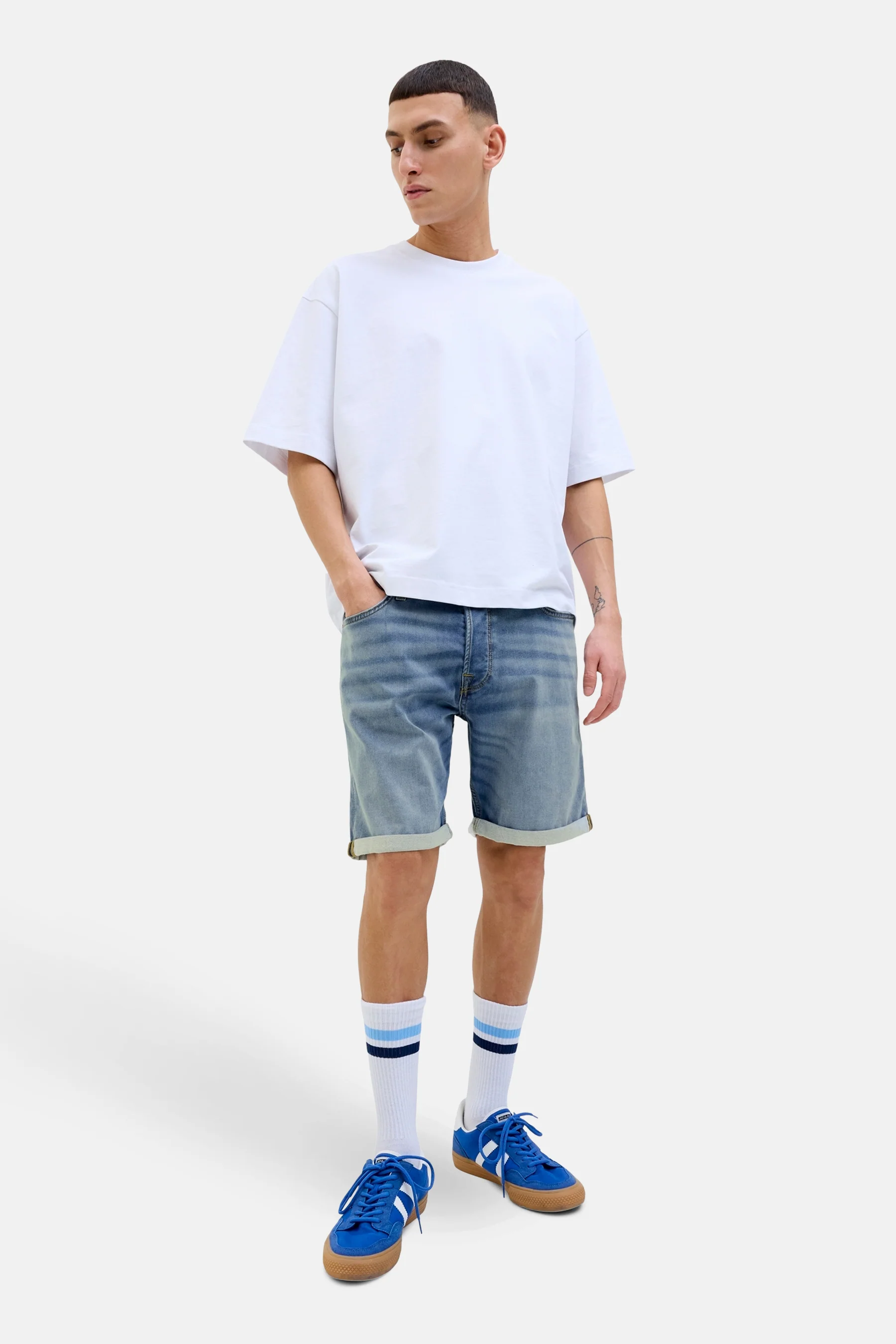Short - mid blue denim - Image 6