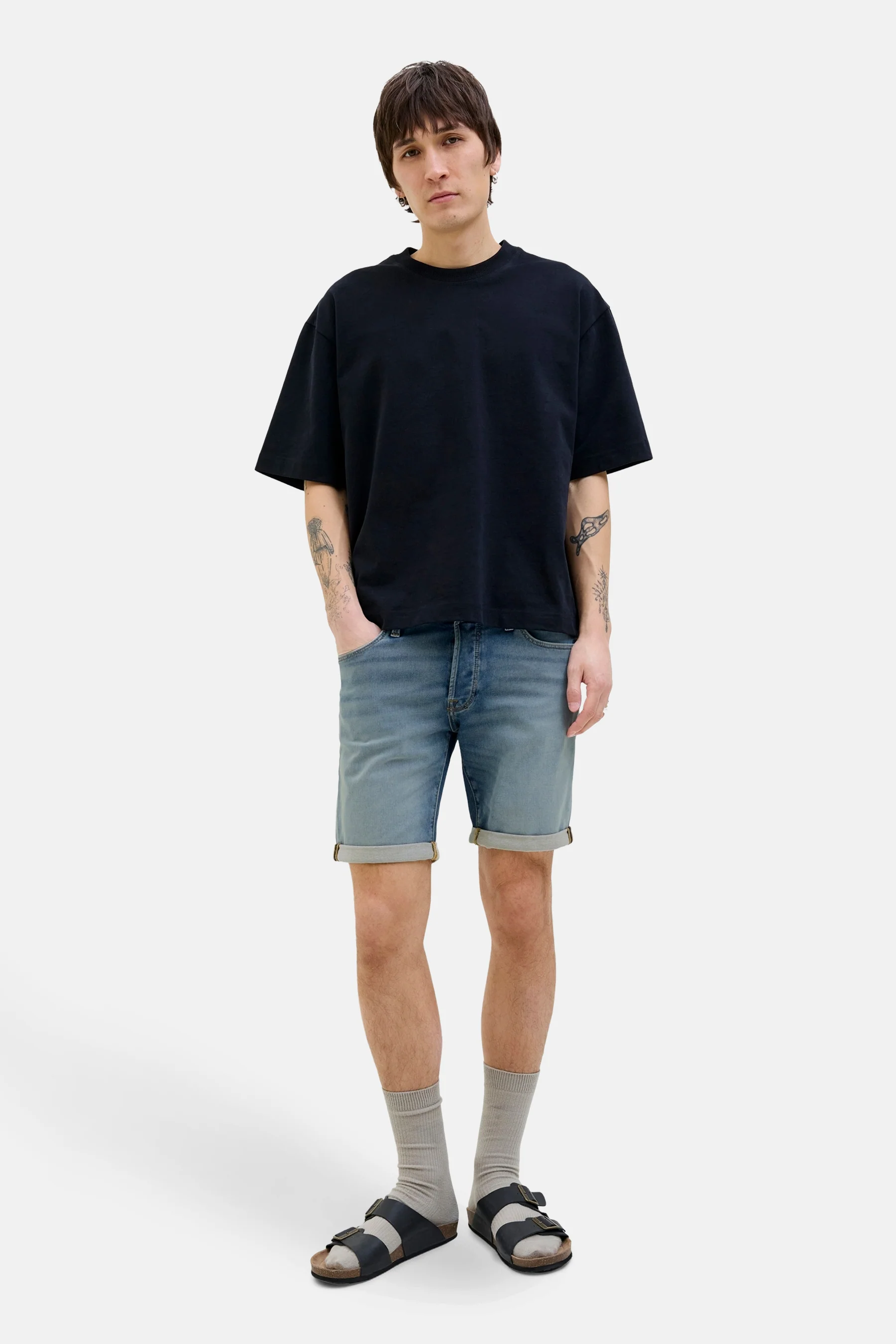 Short - mid blue denim - Image 2